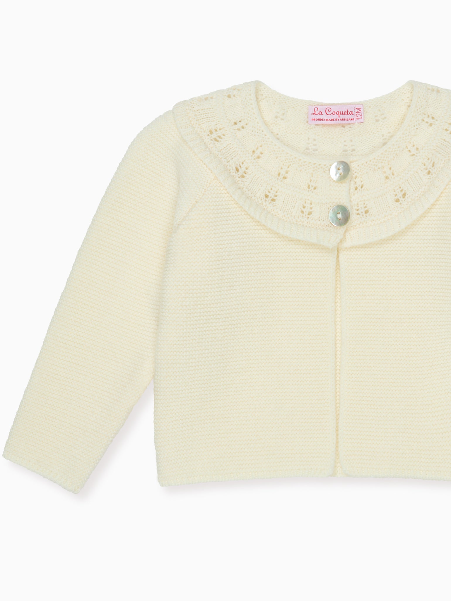 Ivory Baena Merino Baby Cardigan