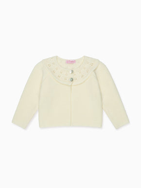 Ivory Baena Merino Baby Cardigan