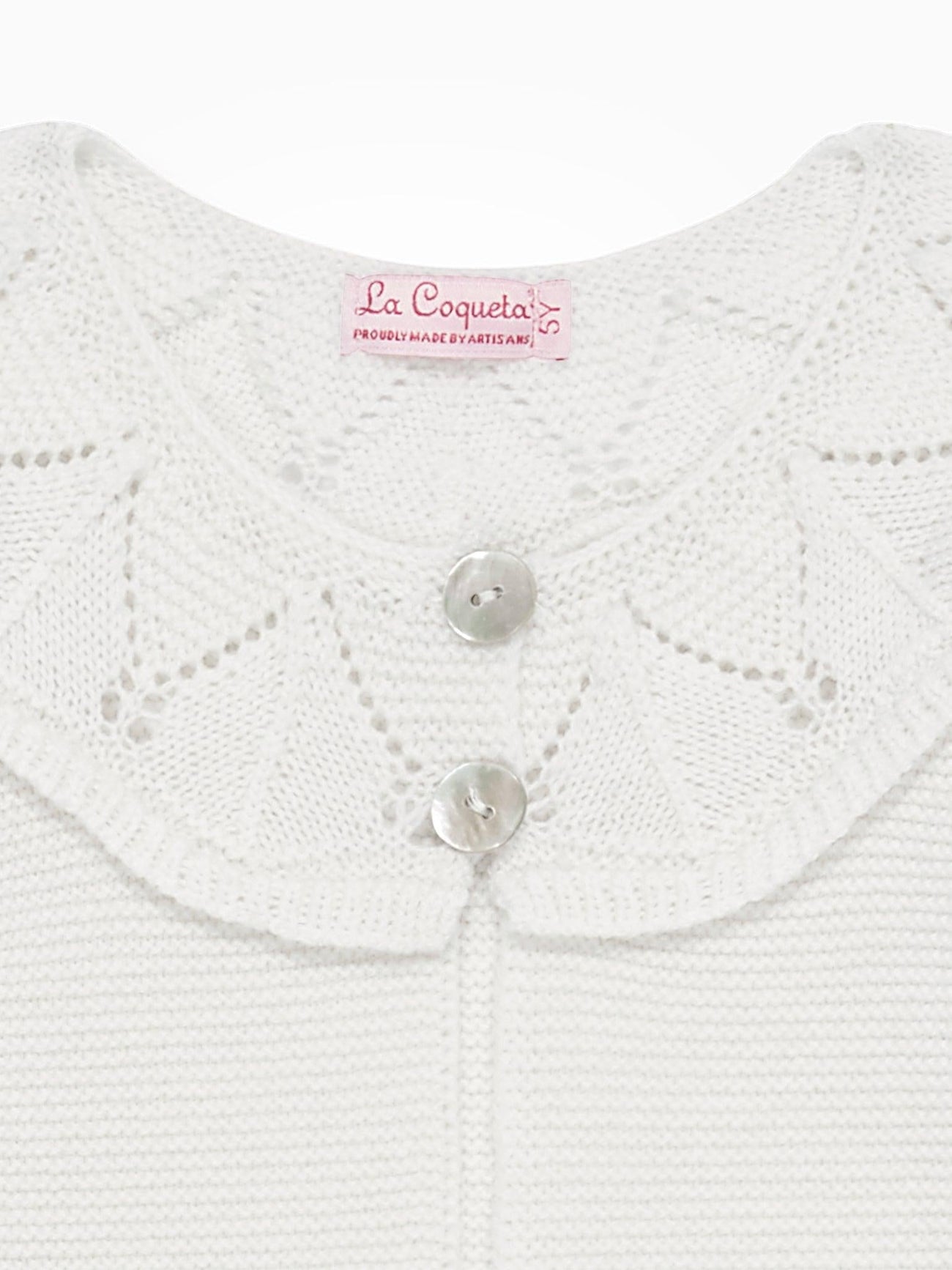 Ivory Baena Merino Girl Cardigan