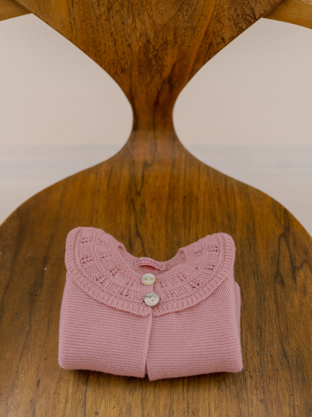 Dusty Pink Baena Merino Baby Girl Cardigan