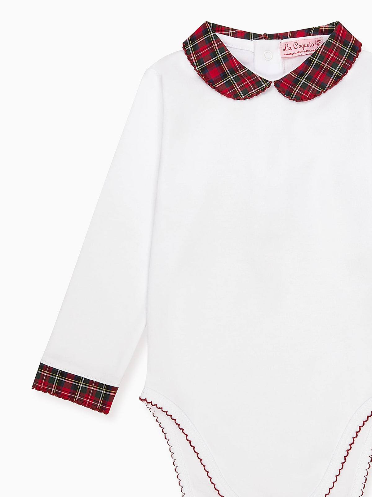 Red Tartan Bastia Baby Body Vest