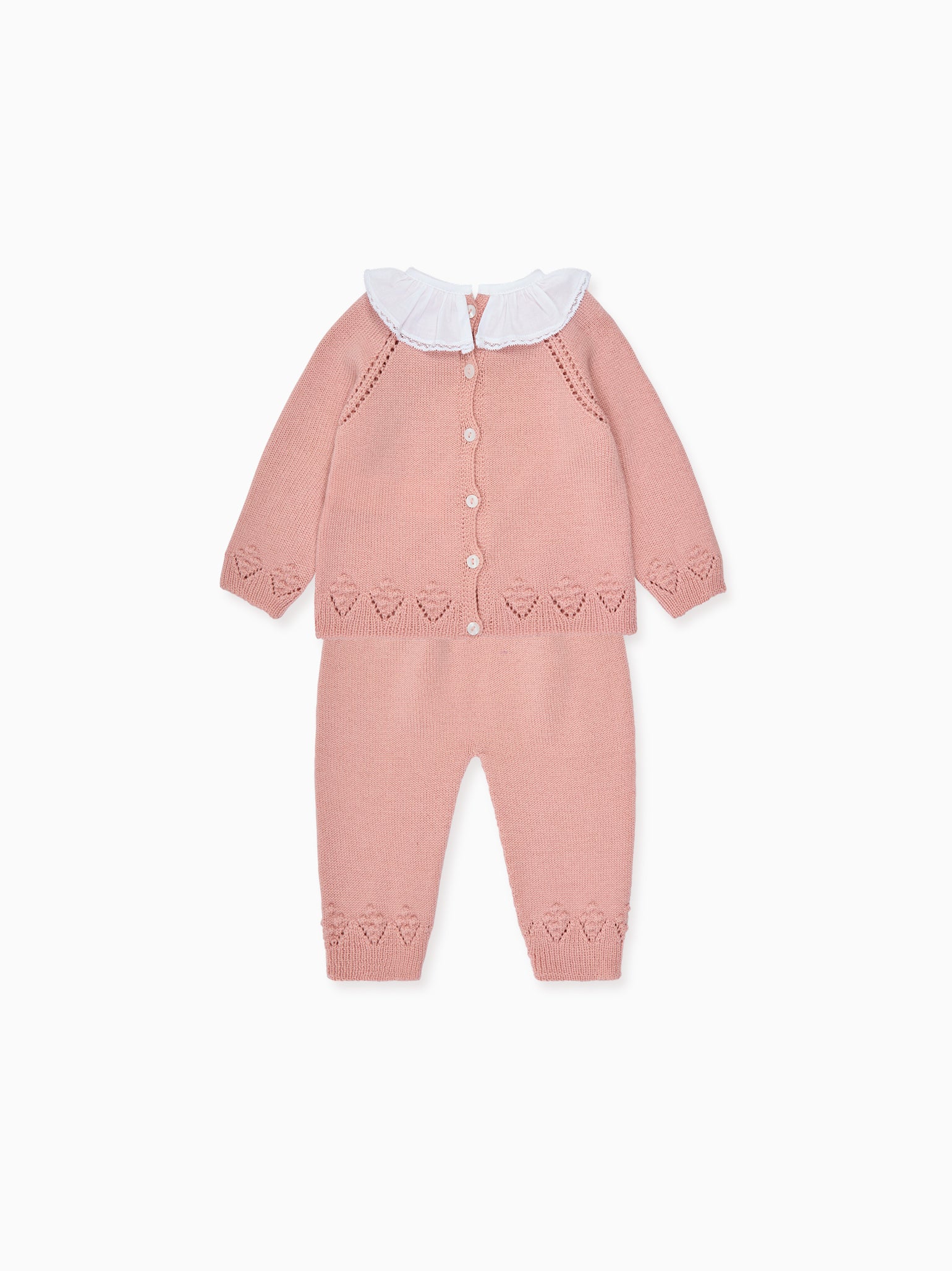 Dusty Pink Baya Merino Baby Girl Knitted Set