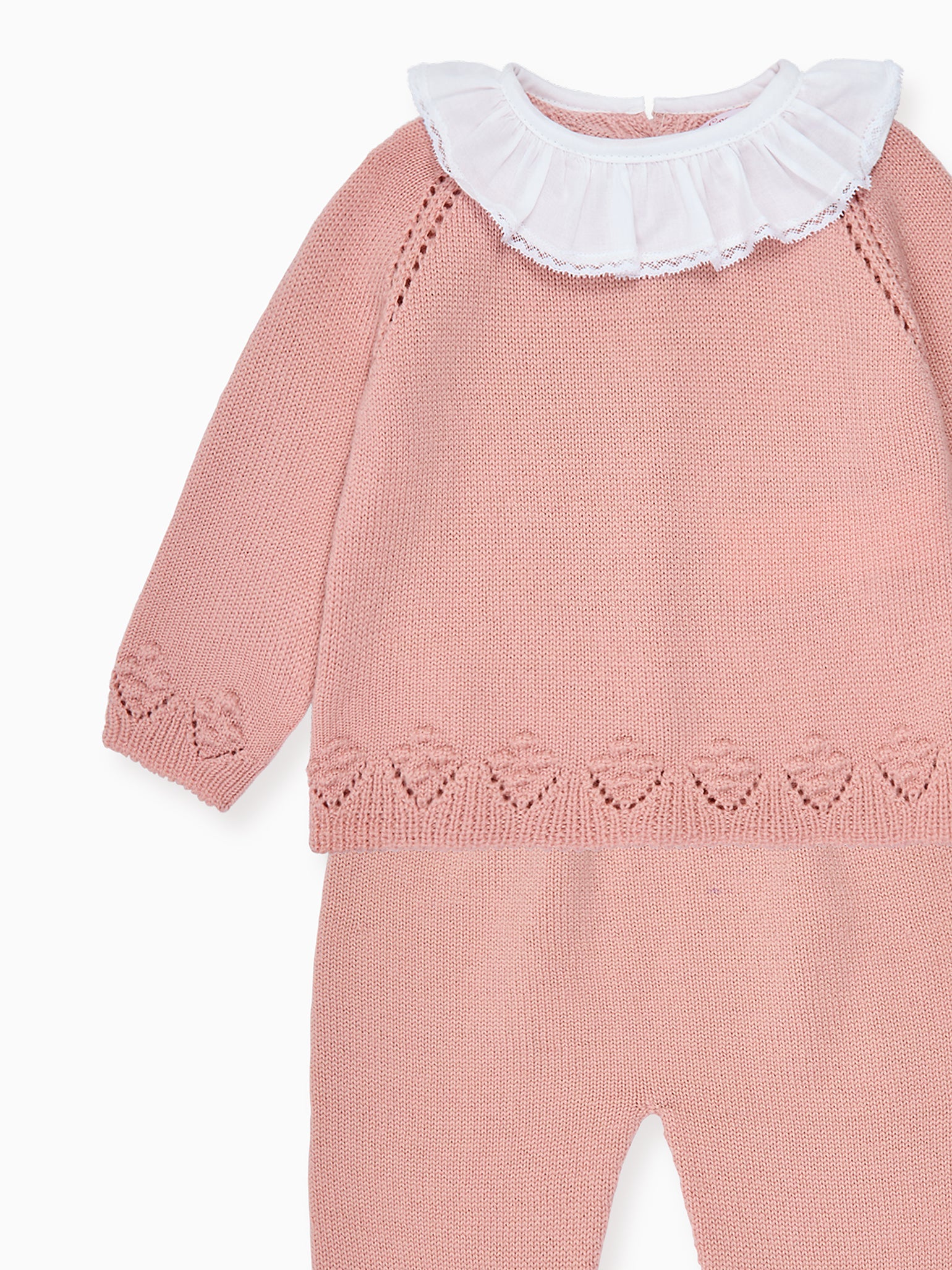 Dusty Pink Baya Merino Baby Girl Knitted Set