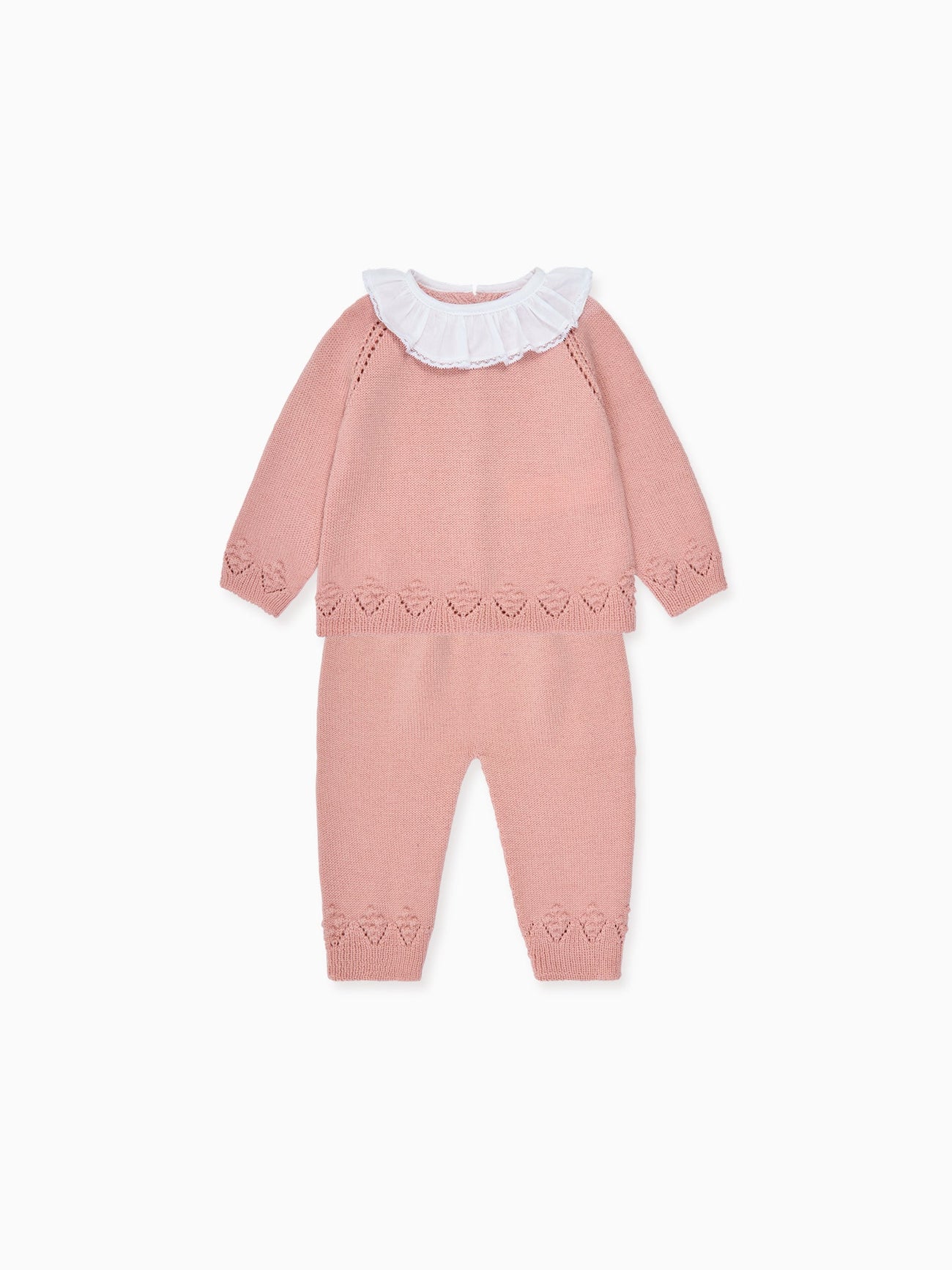 Dusty Pink Baya Merino Baby Girl Knitted Set