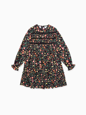 Black Pomegranate Belia Girl Smocked Dress