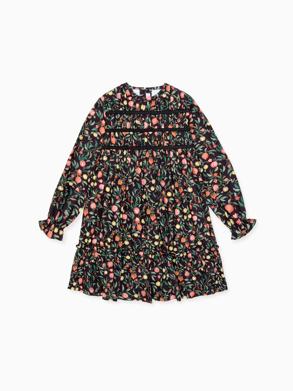 Black Pomegranate Belia Girl Smocked Dress