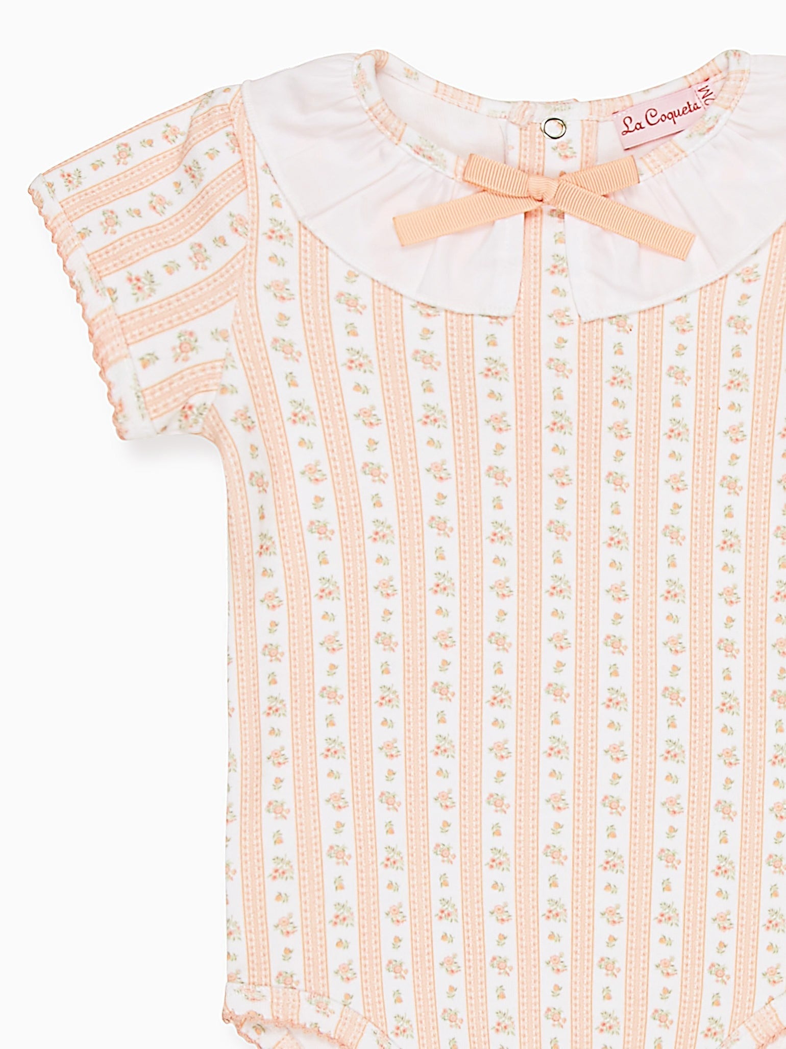 Pink Floral Stripe Belle Baby Girl Body Vest