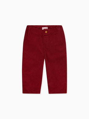 Burgundy Benito Corduroy Baby Trousers