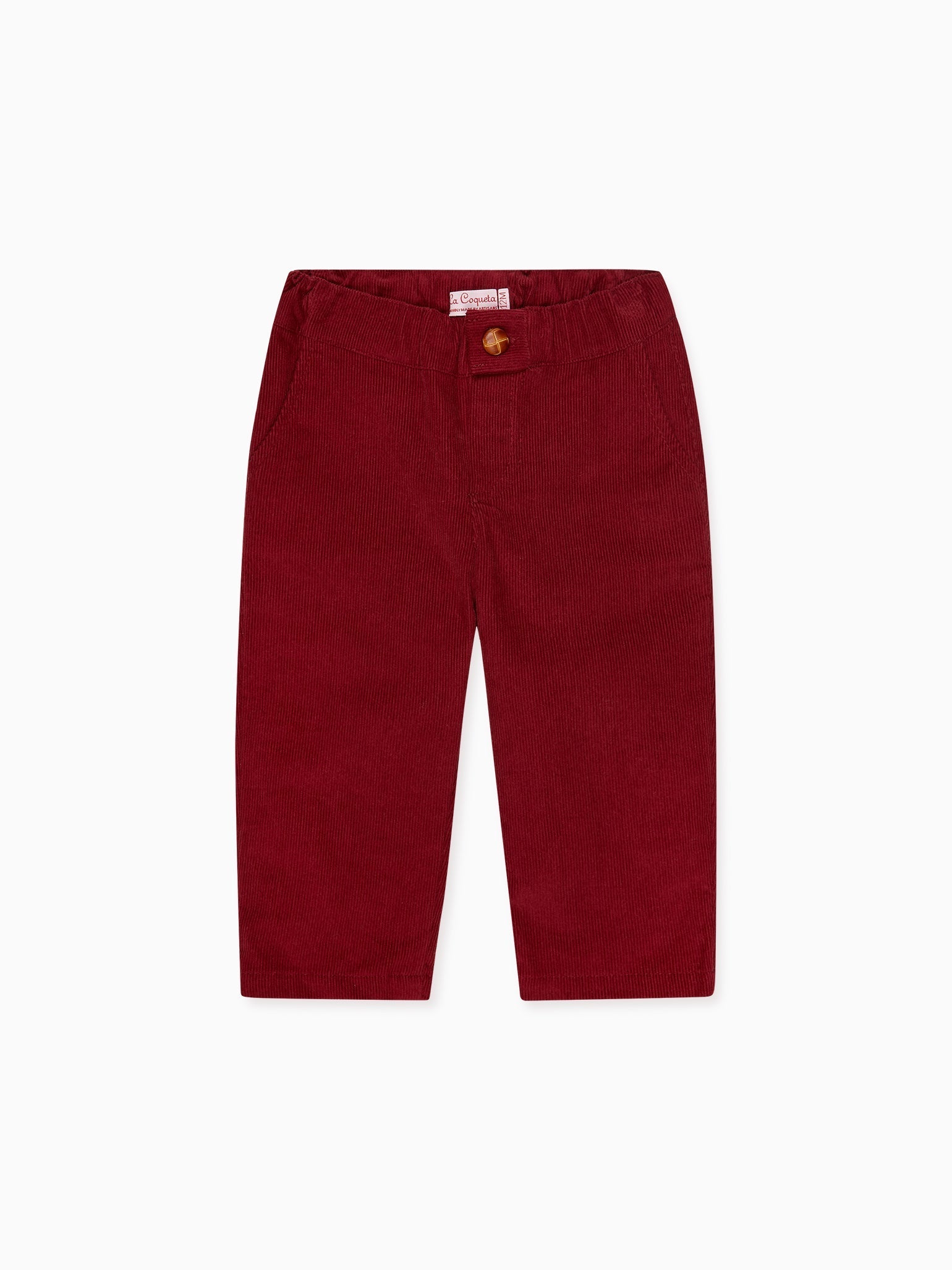 Burgundy Benito Corduroy Baby Trousers
