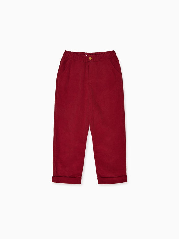 Burgundy Benito Corduroy Boy Trousers