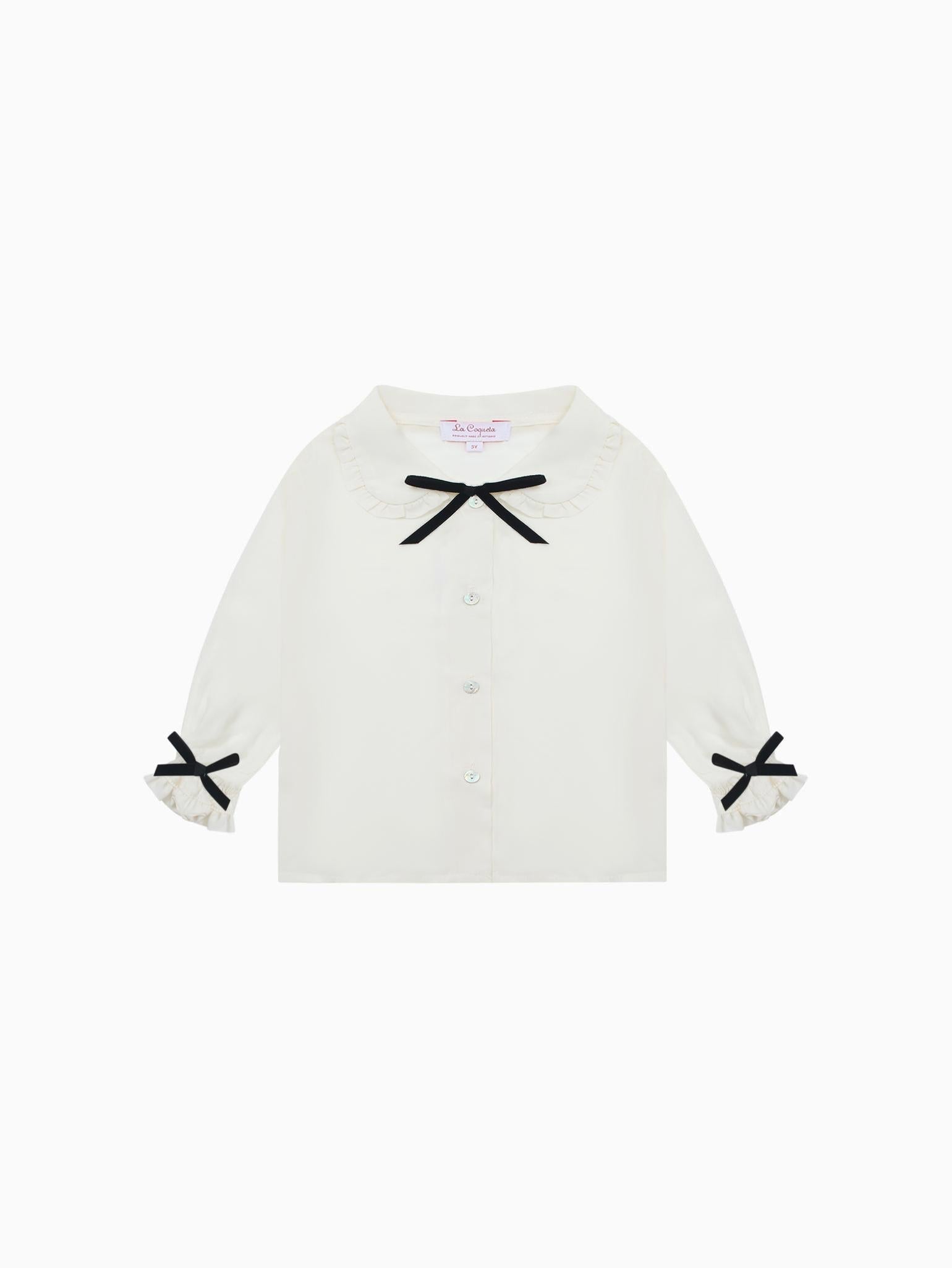 Ivory Betty Long Sleeve Baby Girl Shirt