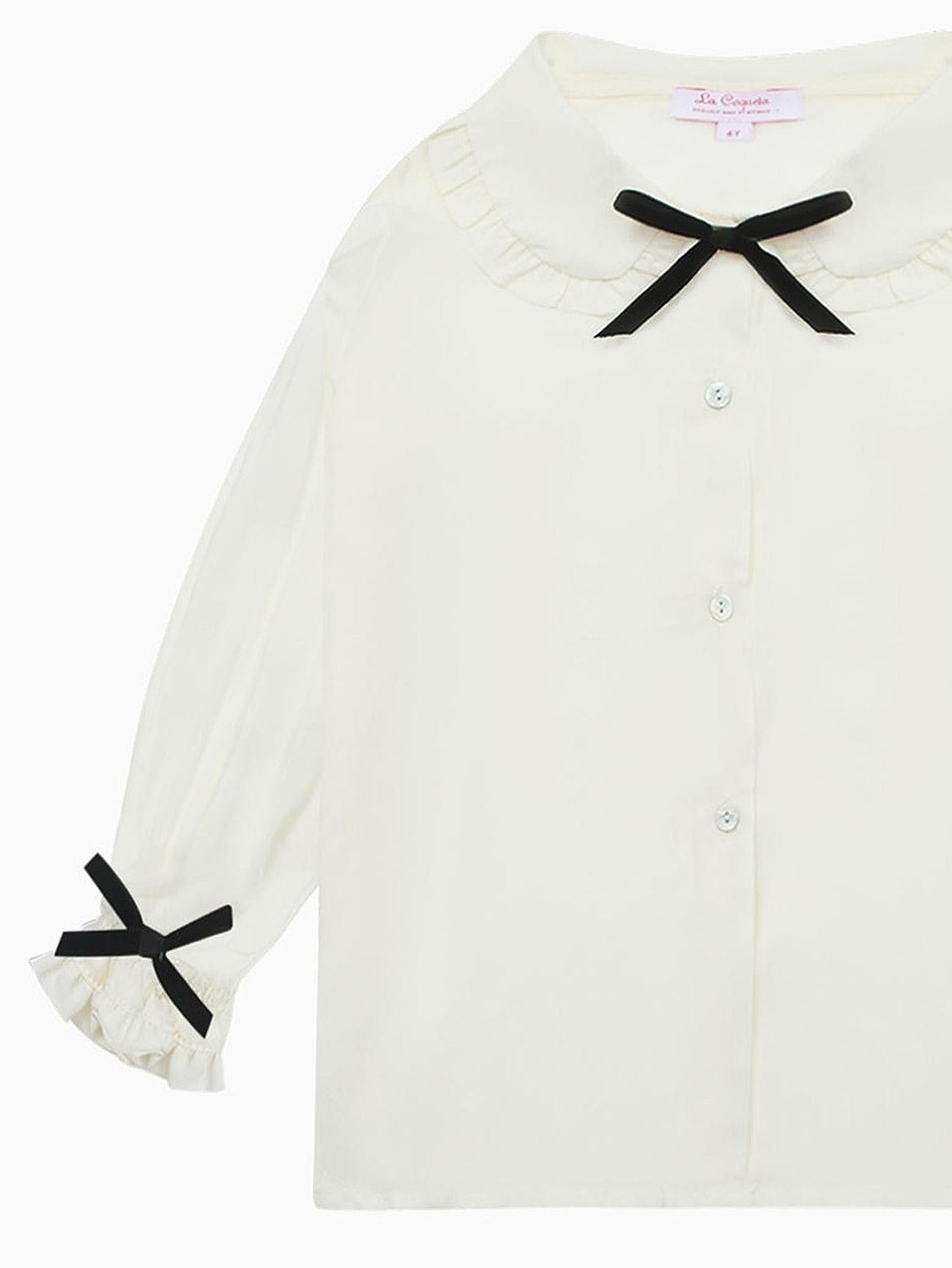 Ivory Betty Long Sleeve Girl Shirt