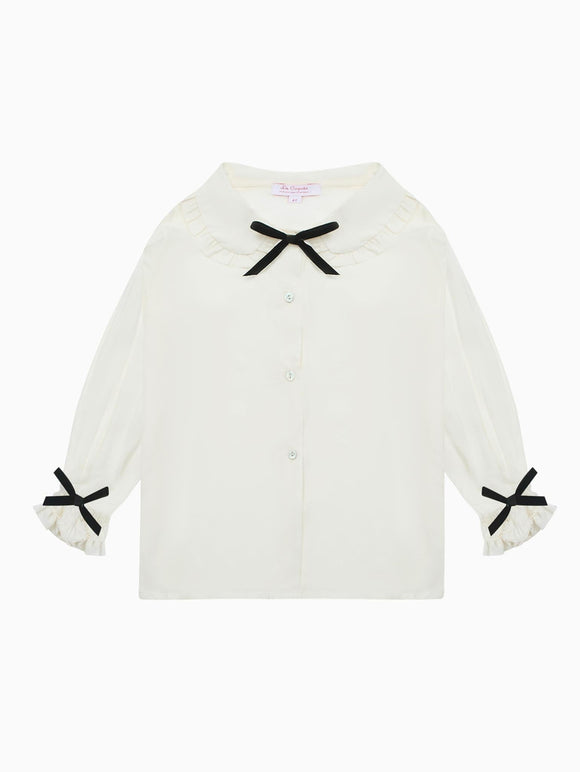 Ivory Betty Long Sleeve Girl Shirt