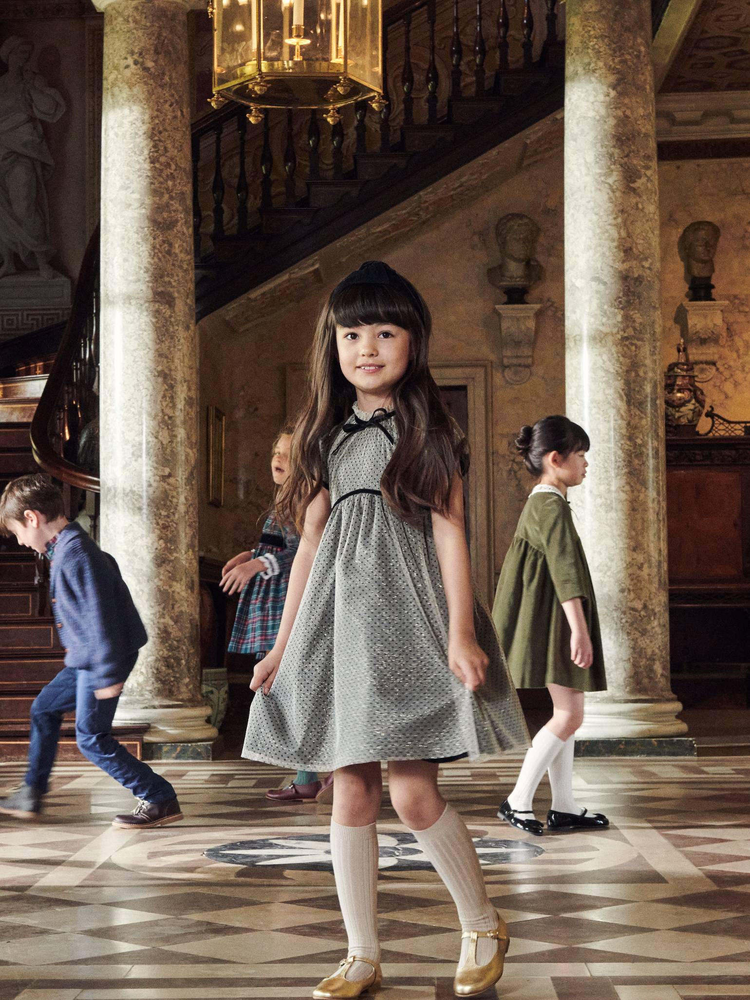 Black Polka Dot Palomina Girl Empire Dress