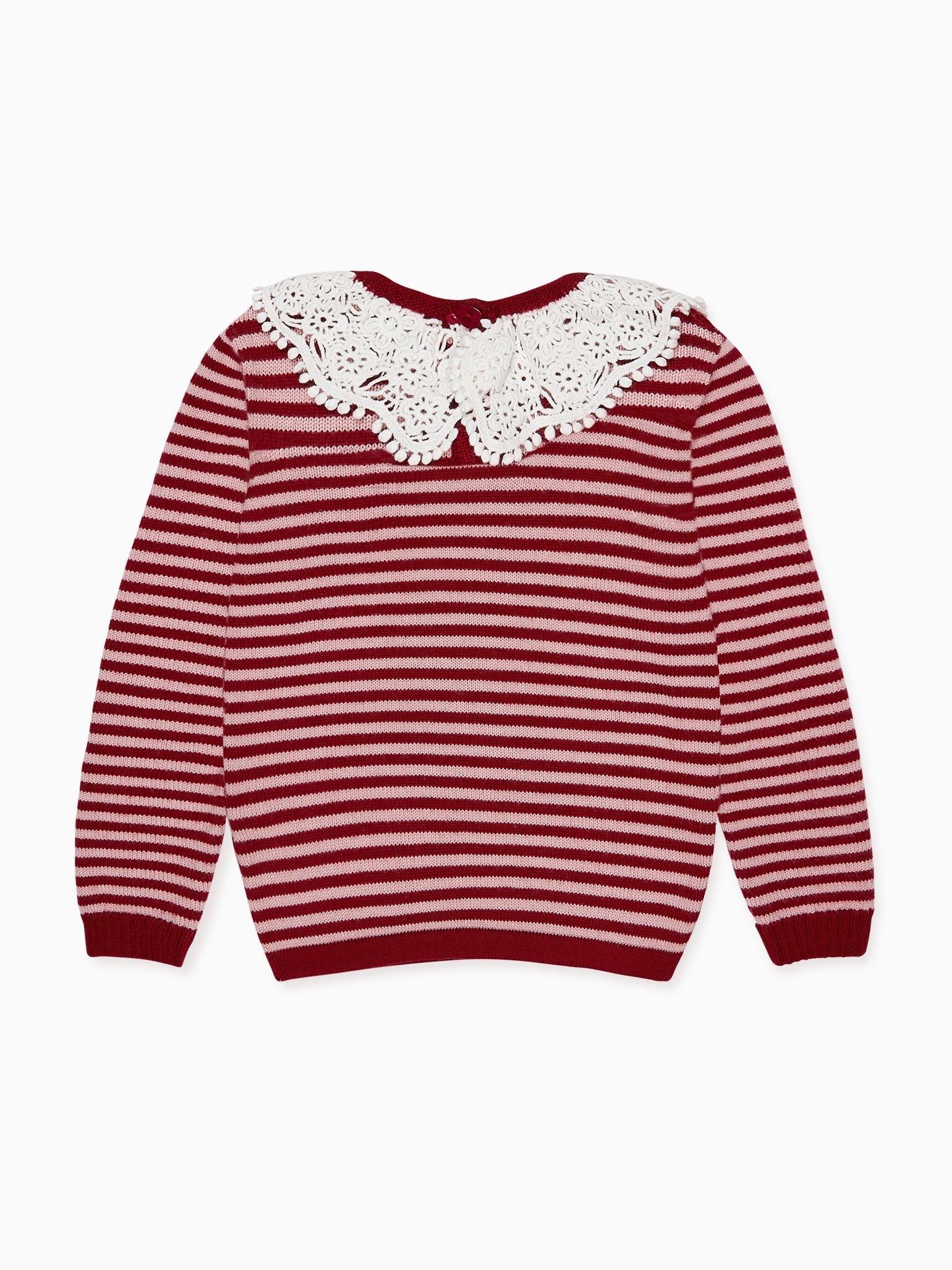 Burgundy Stripe Blanca Merino Girl Jumper