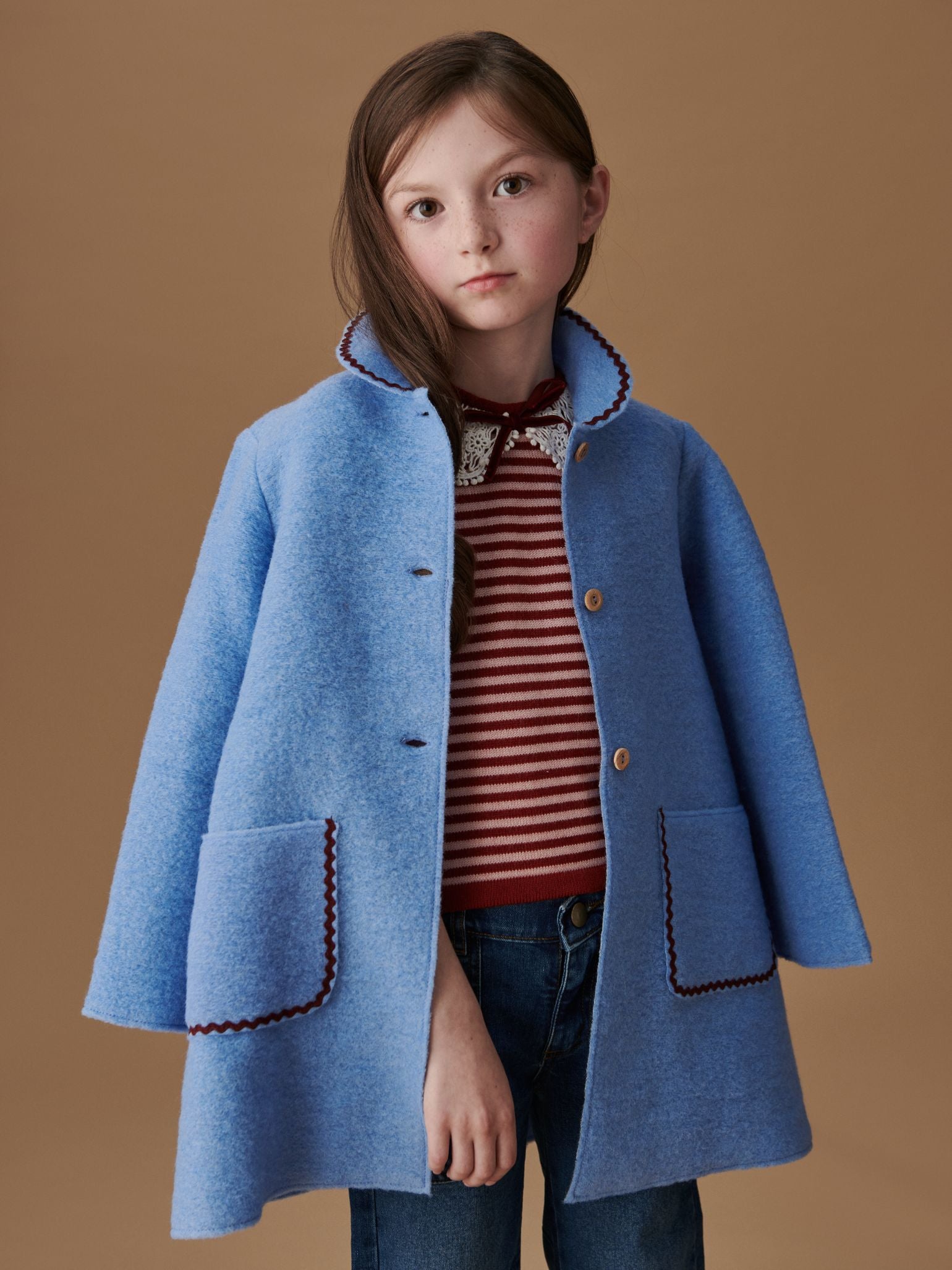 Dusty Blue Henrietta Girl Coat
