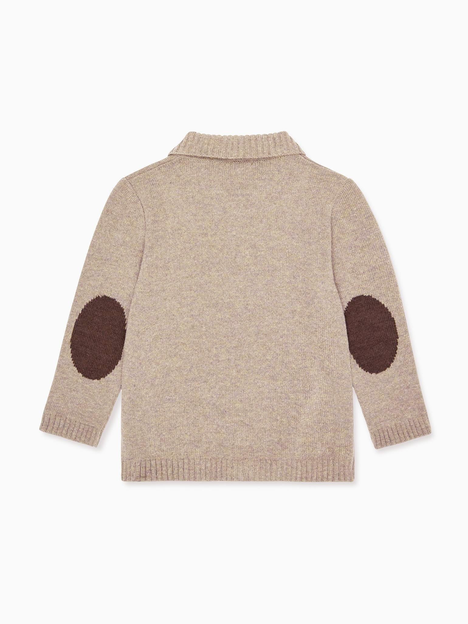 Taupe Brio Merino Boy Cardigan