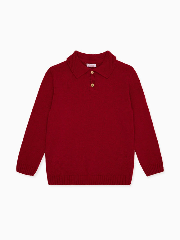 Burgundy Brio Merino Boy Sweater