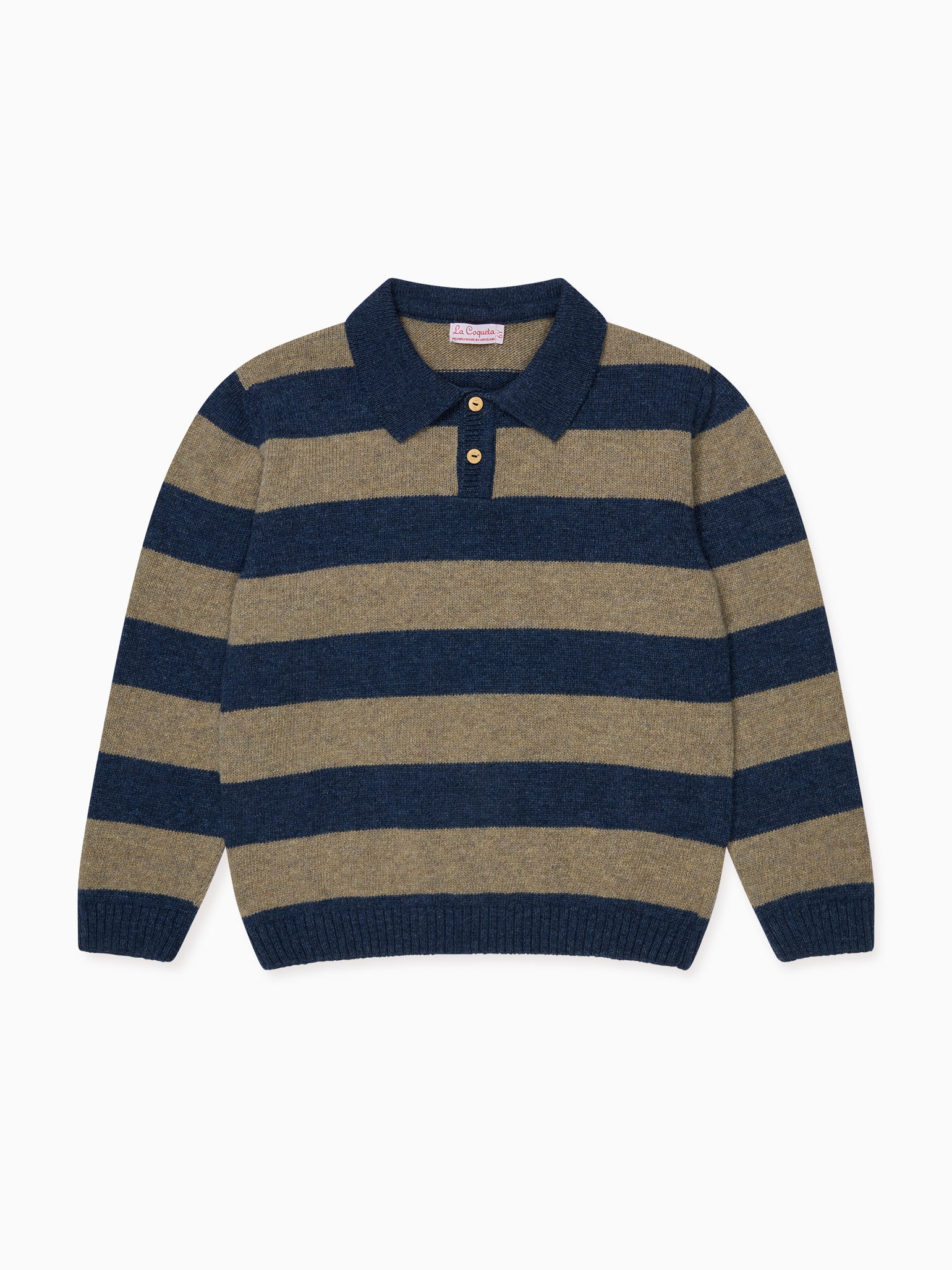 Taupe Stripe Brio Merino Boy Jumper