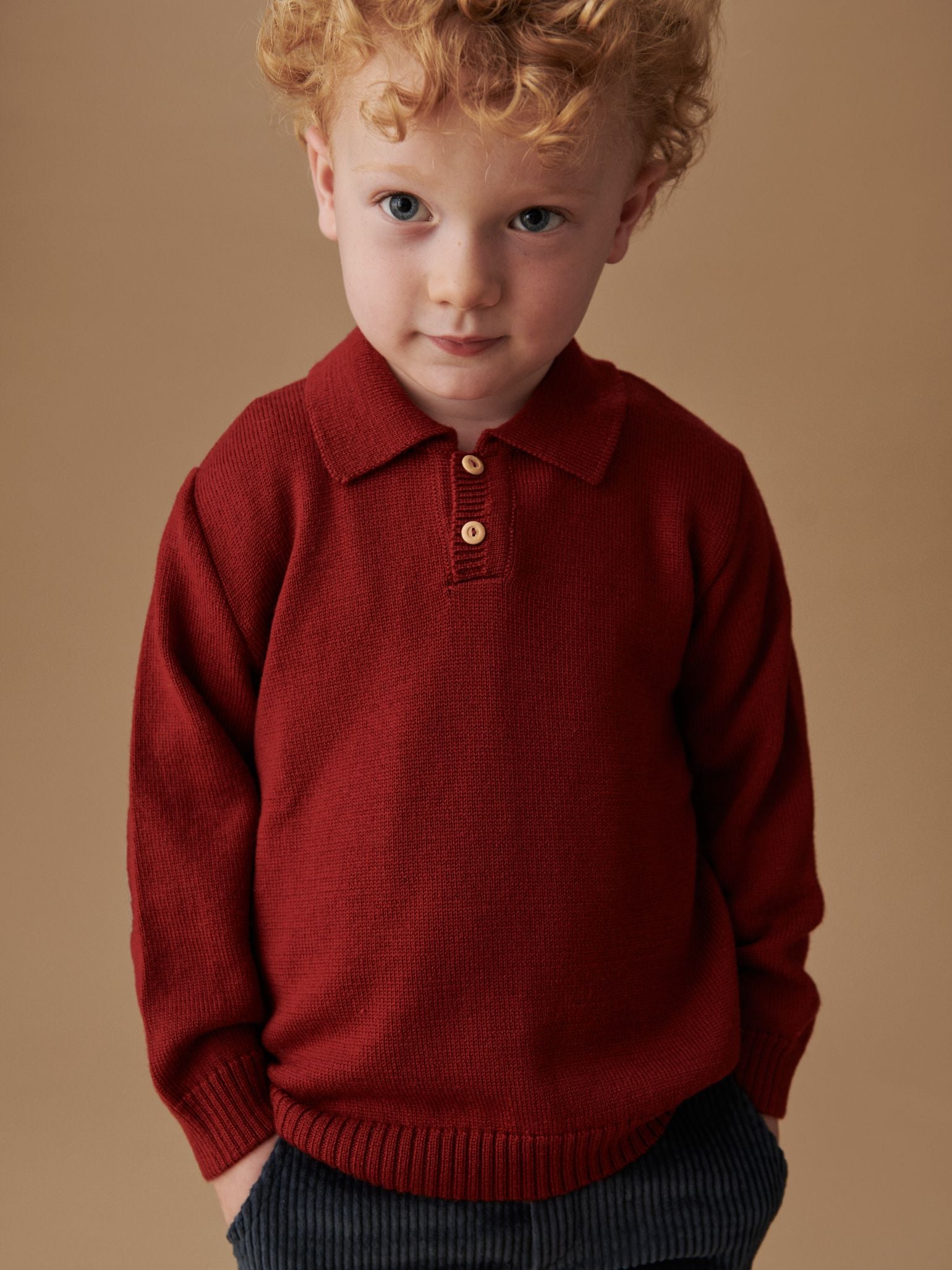 Burgundy Brio Merino Boy Jumper