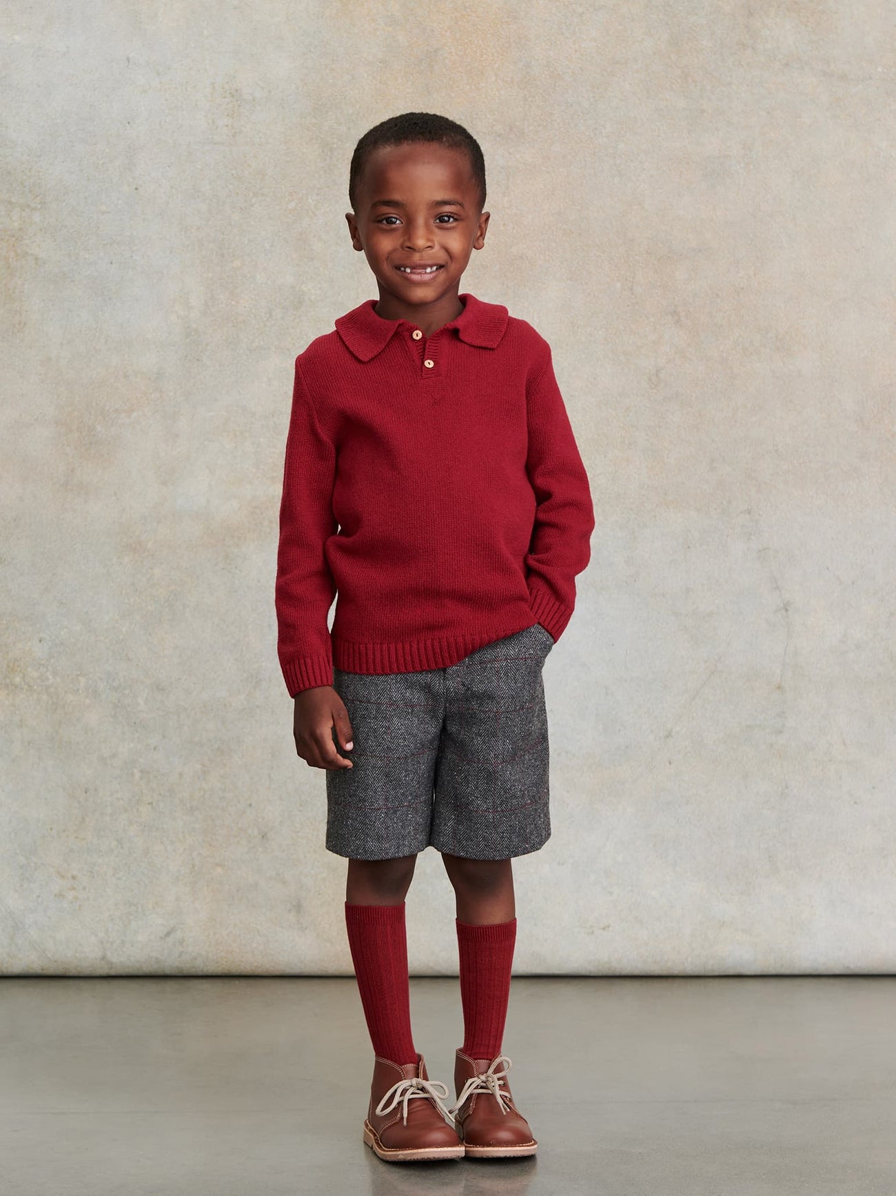 Burgundy Brio Merino Boy Sweater