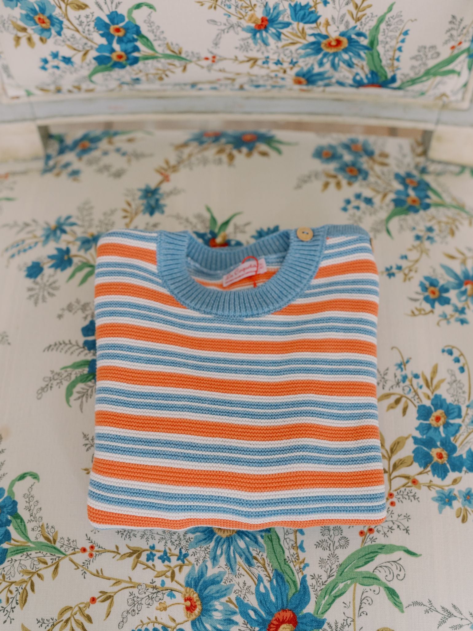 Coral Stripe Bromo Cotton Boy Jumper