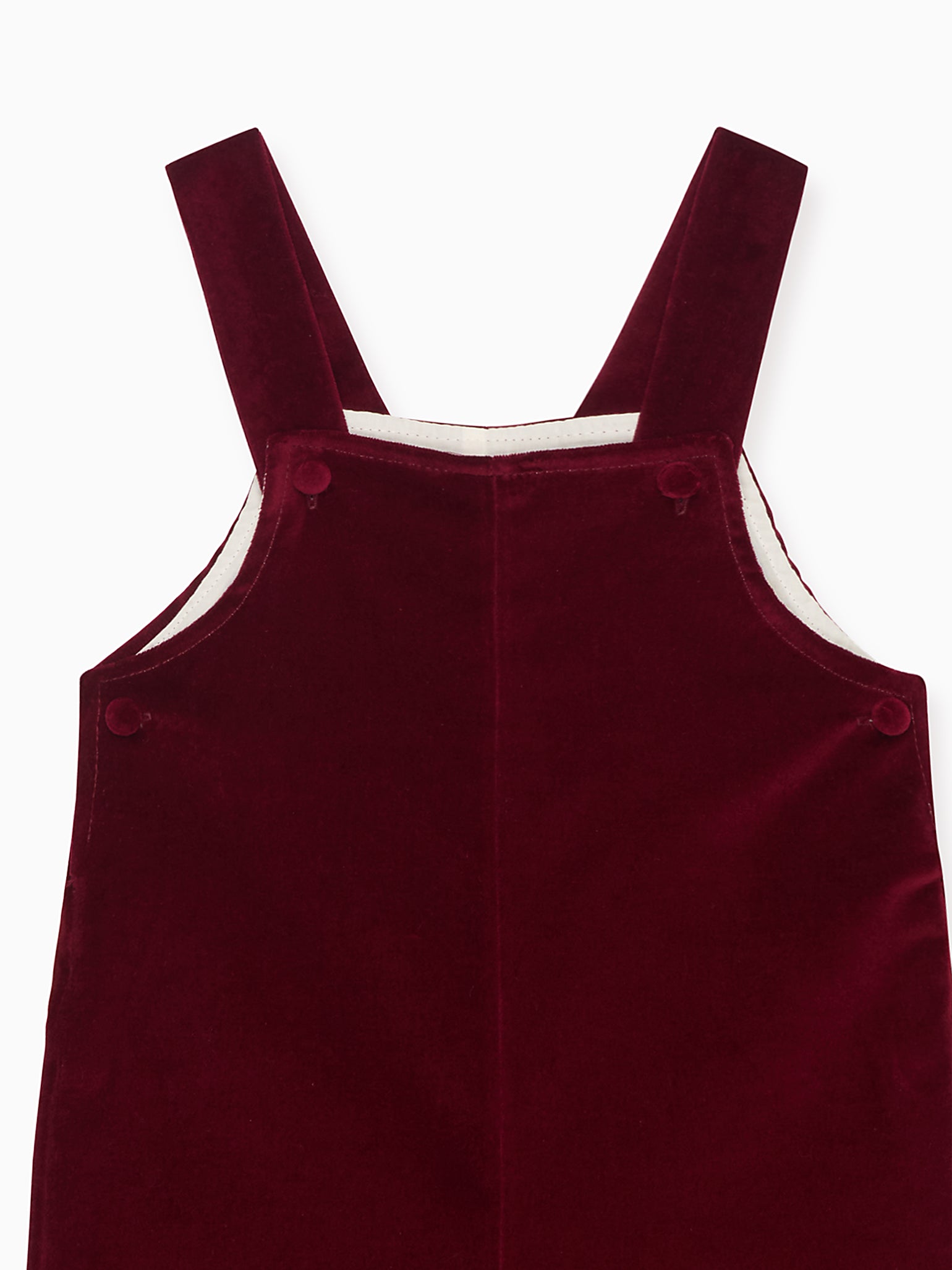 Burgundy Buganvilla Velvet Baby Dungarees