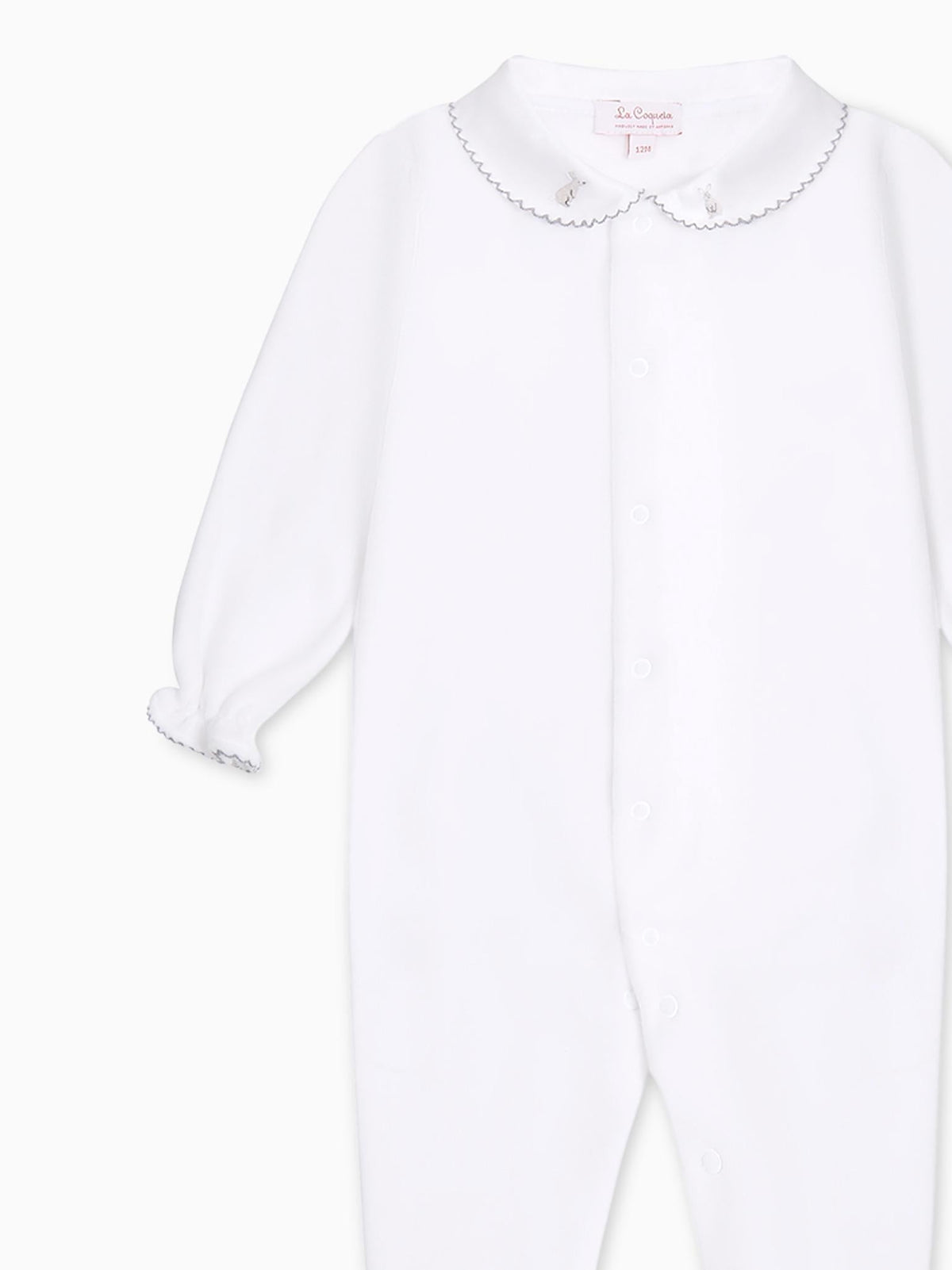 White Bunny Baby Girl Sleepsuit