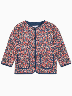 Navy Floral Calida Girl Jacket