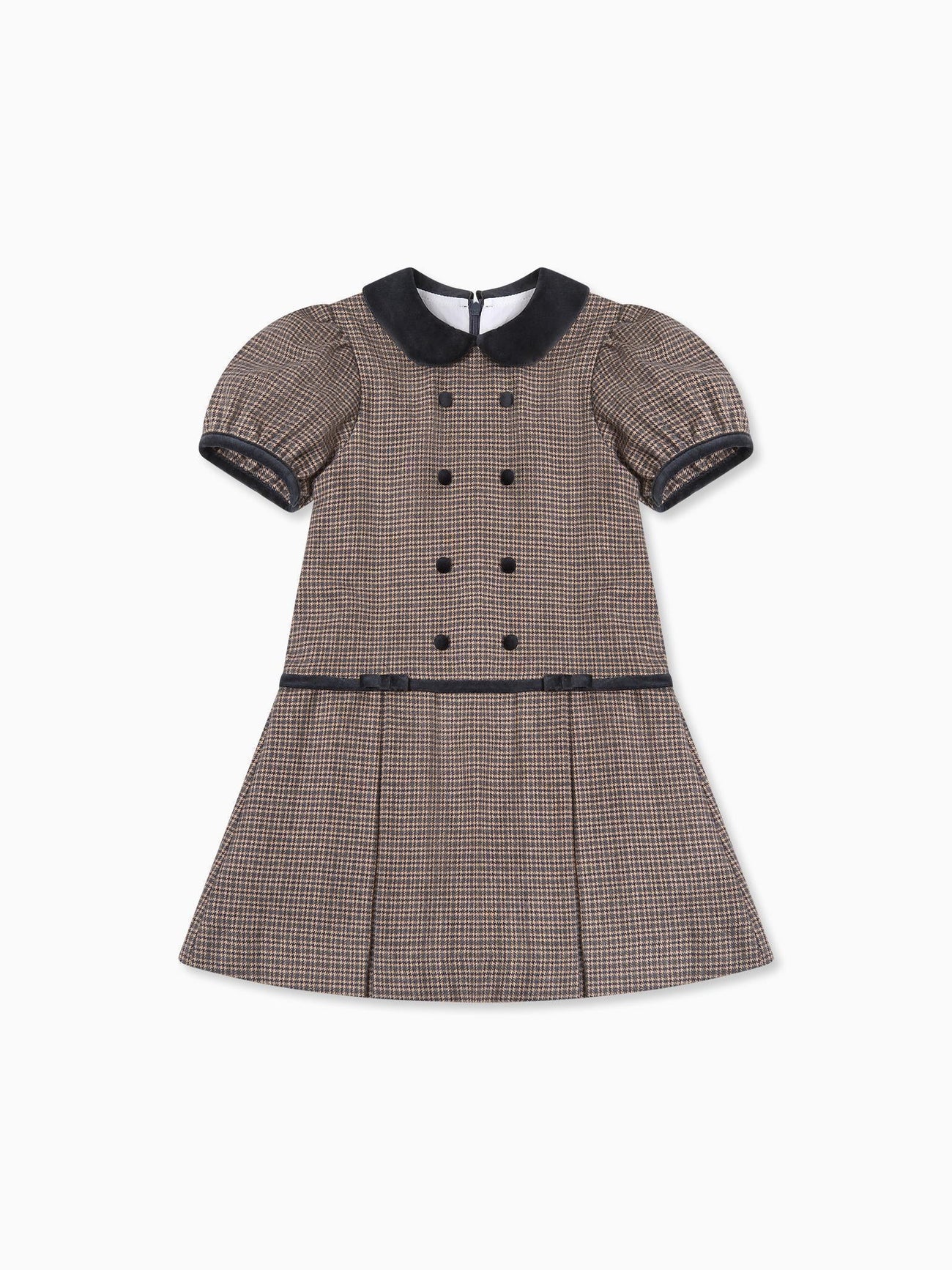 Brown Check Camala Girl Drop Waist Dress