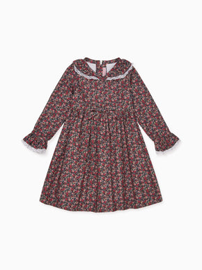 Navy Floral Camile Girl Dress