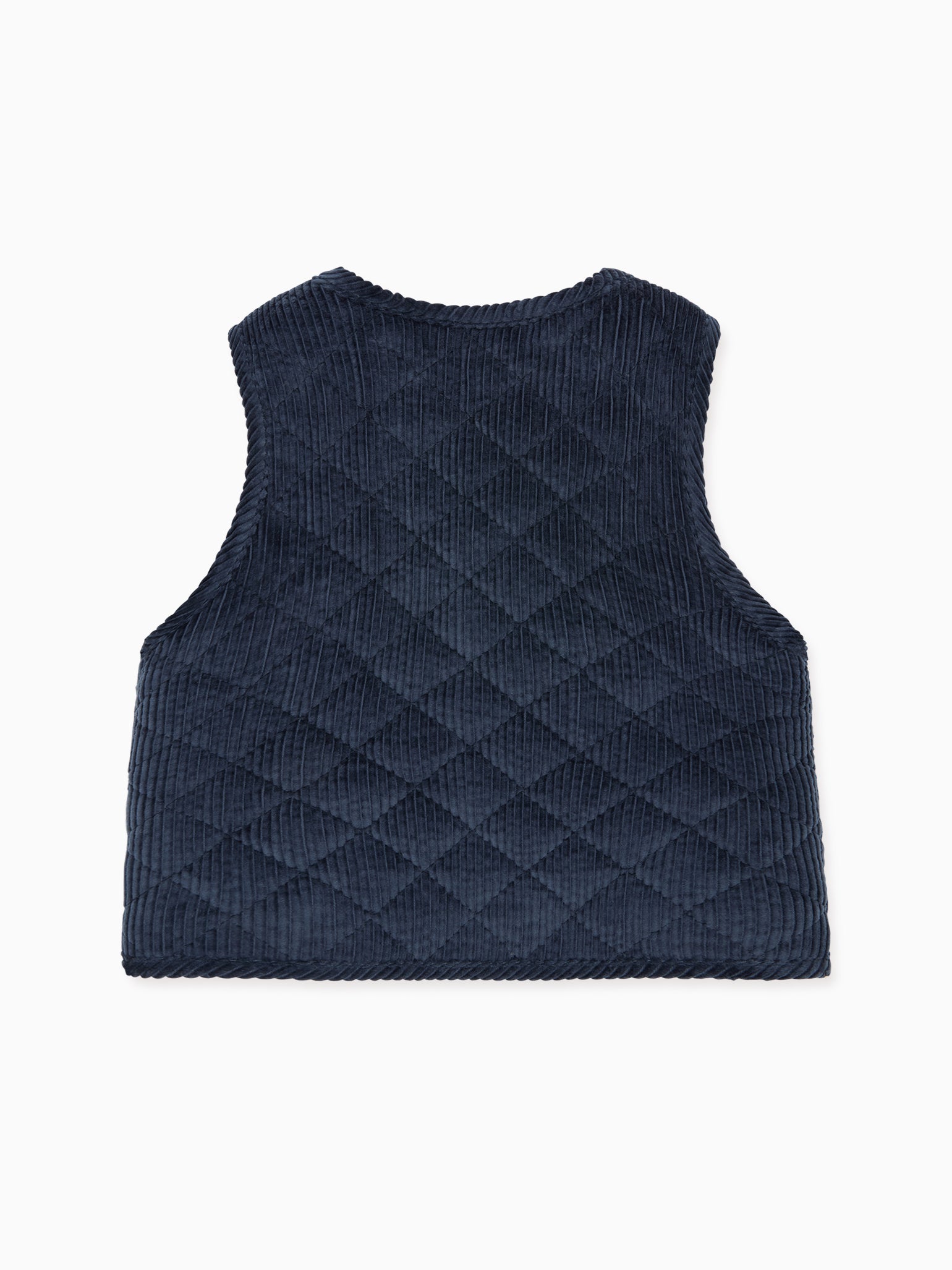 Blue Caza Corduroy Kids Sleeveless Jacket