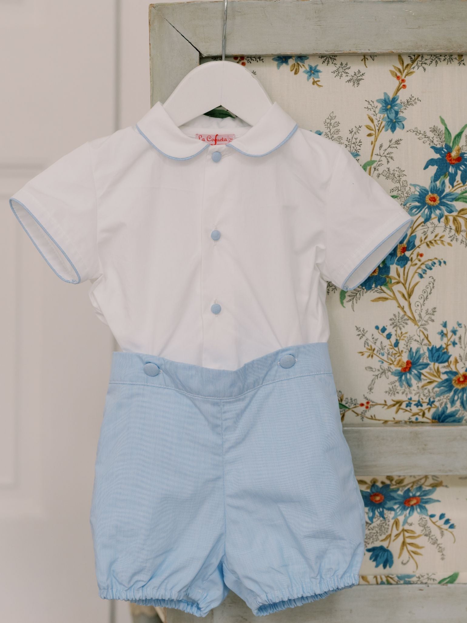 Nicky Hilton x La Coqueta Blue Stripe Chasen Baby Boy Set