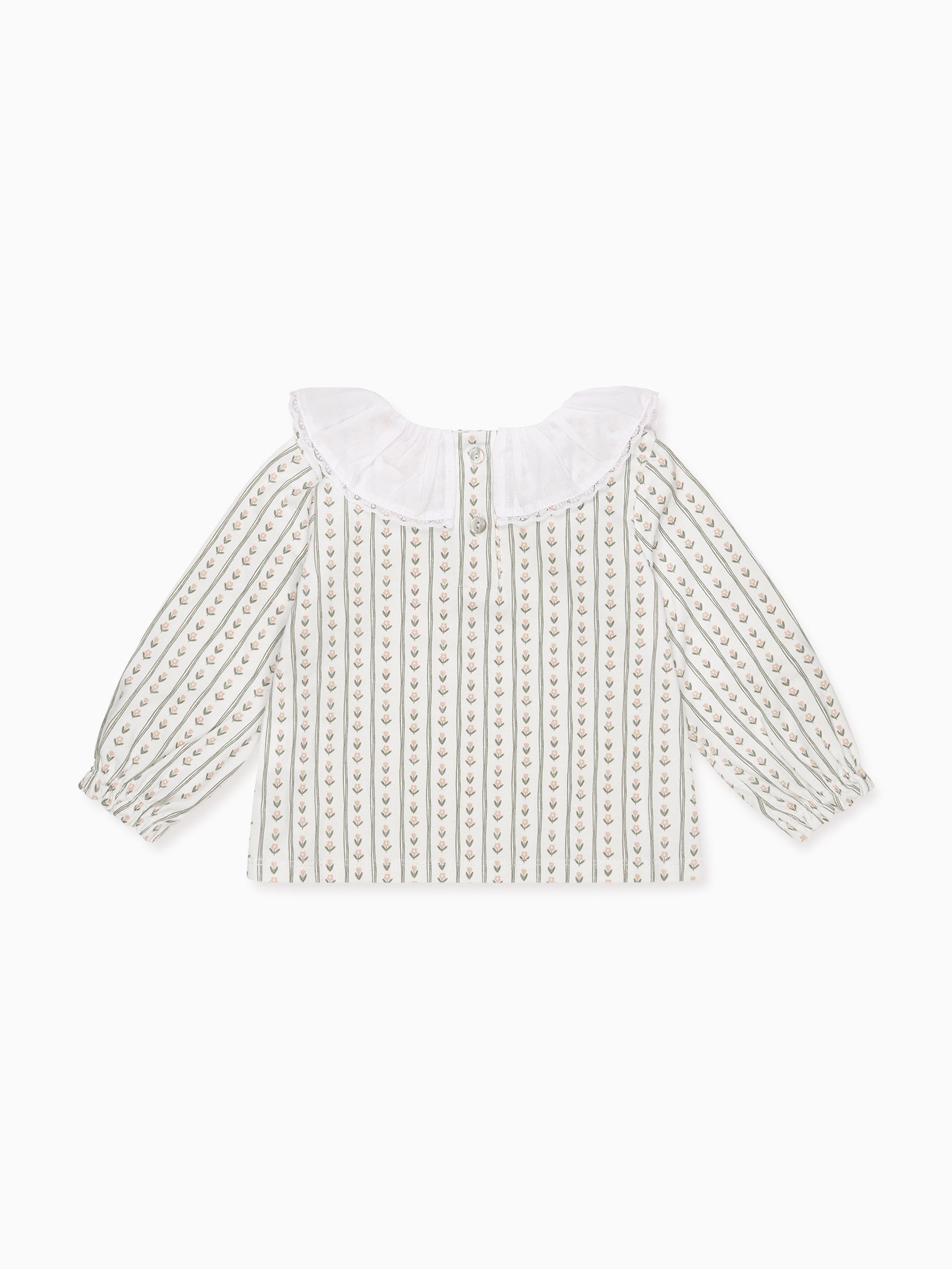 Sage Stripe Clareta Baby Top