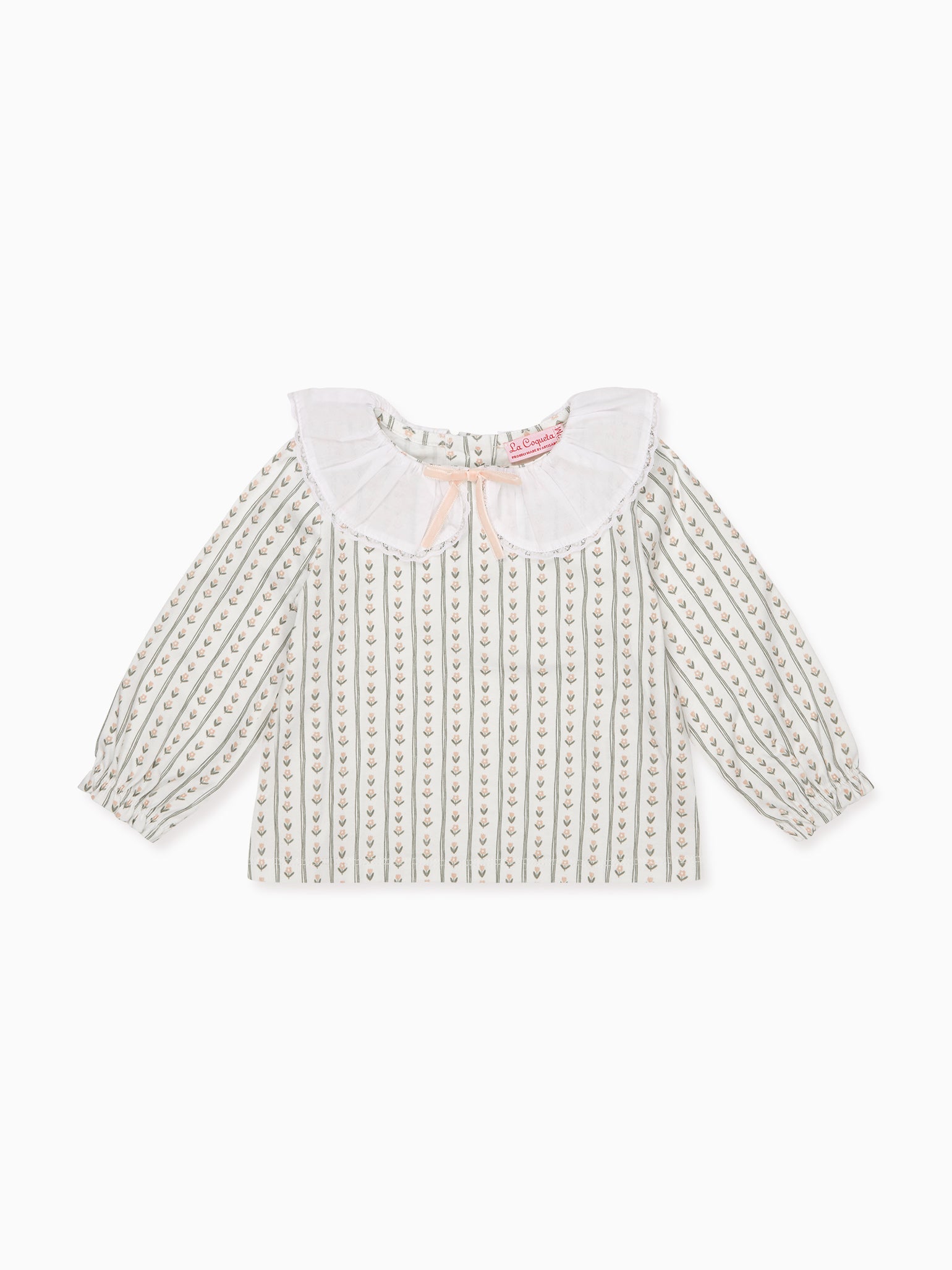 Sage Stripe Clareta Baby Top