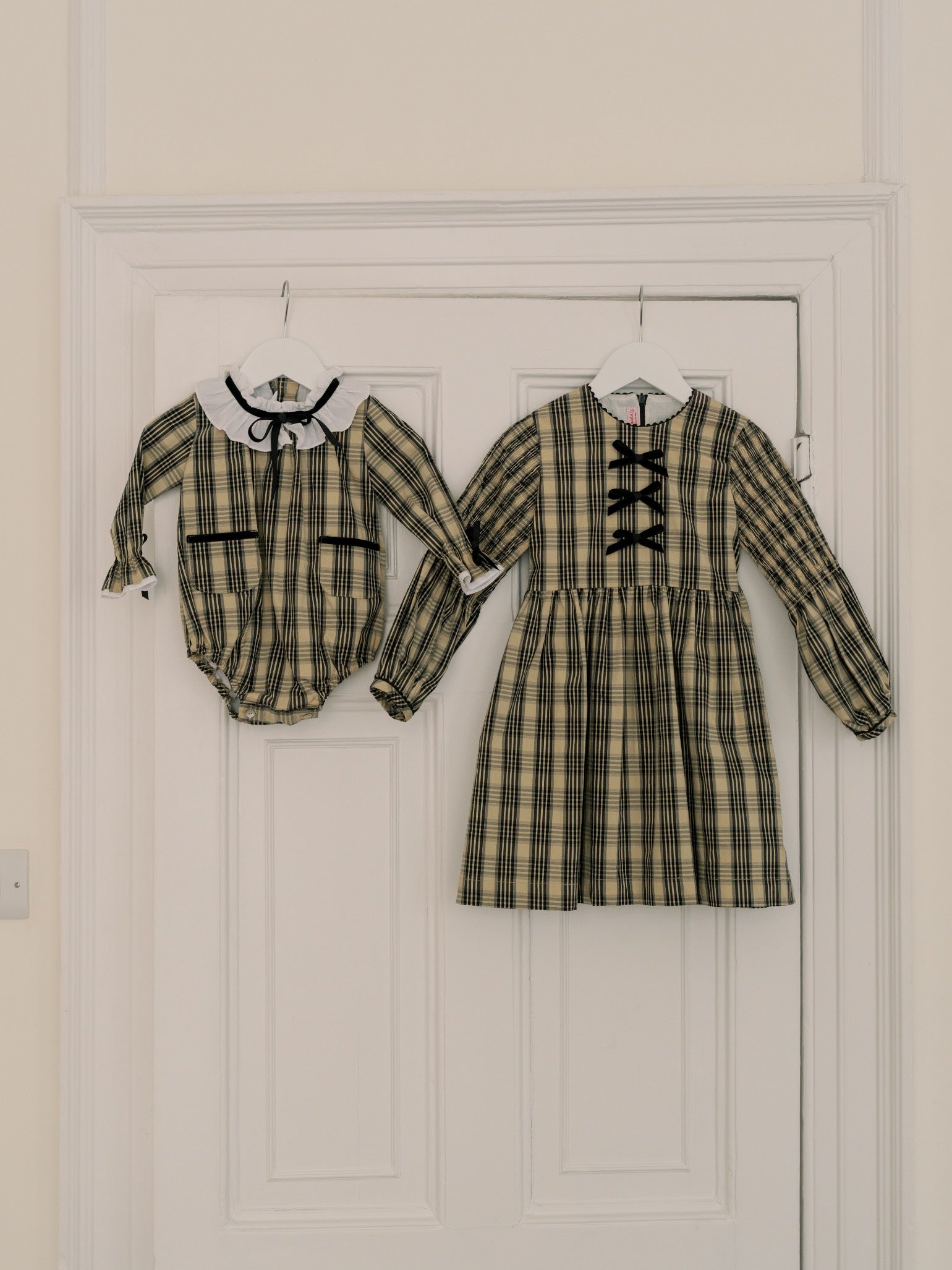 Sand Check Claudette Girl Dress