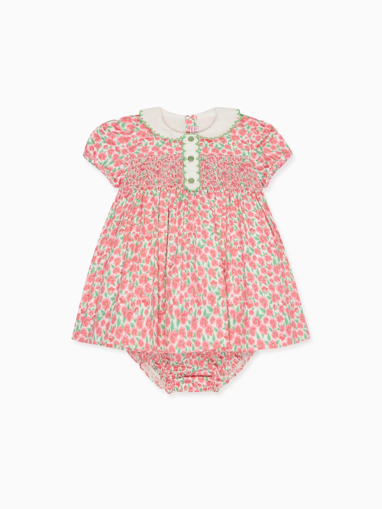 Red Floral Coco Baby Girl Hand-Smocked Set