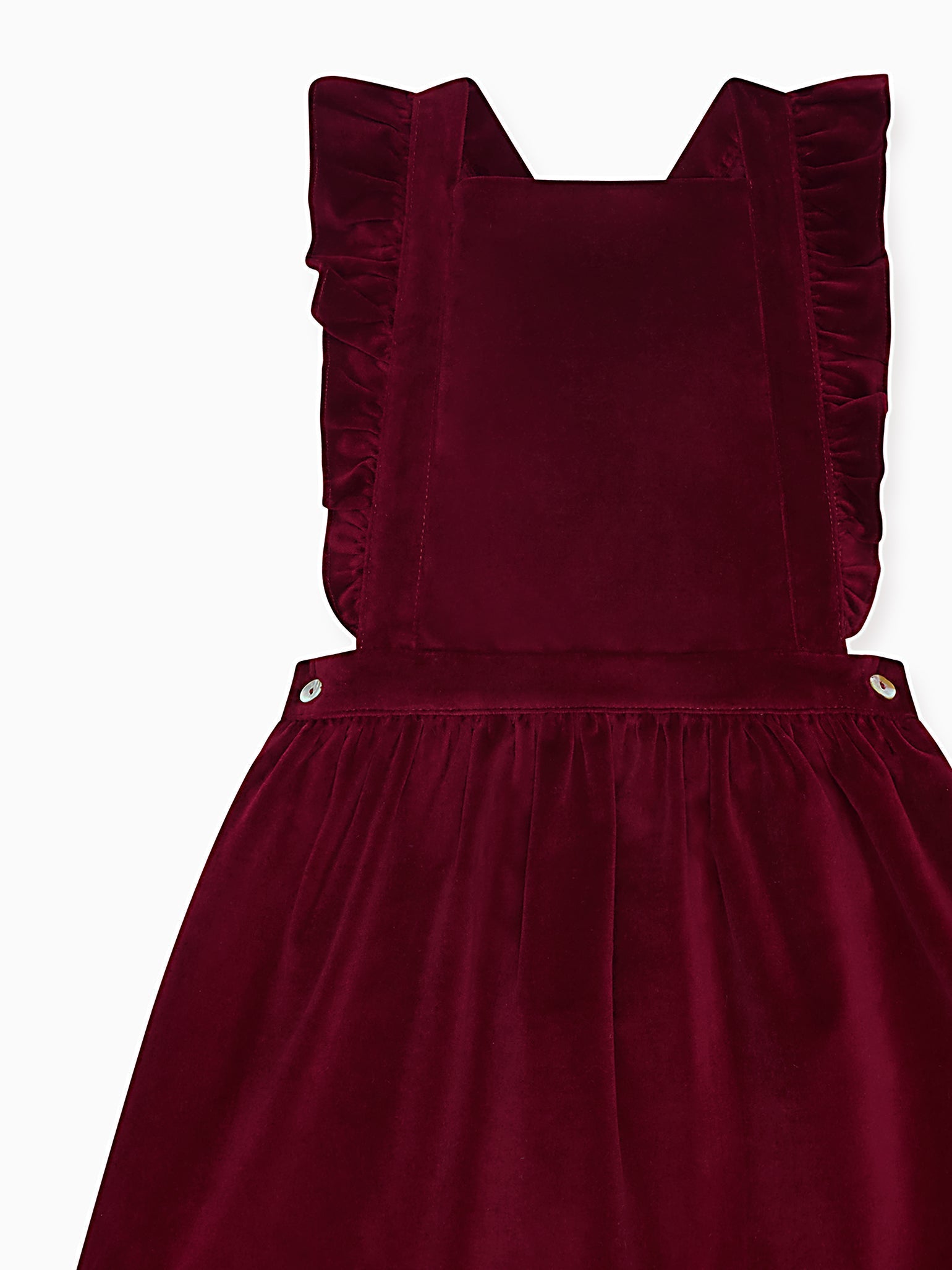 Burgundy Cora Velvet Girl Pinafore Skirt