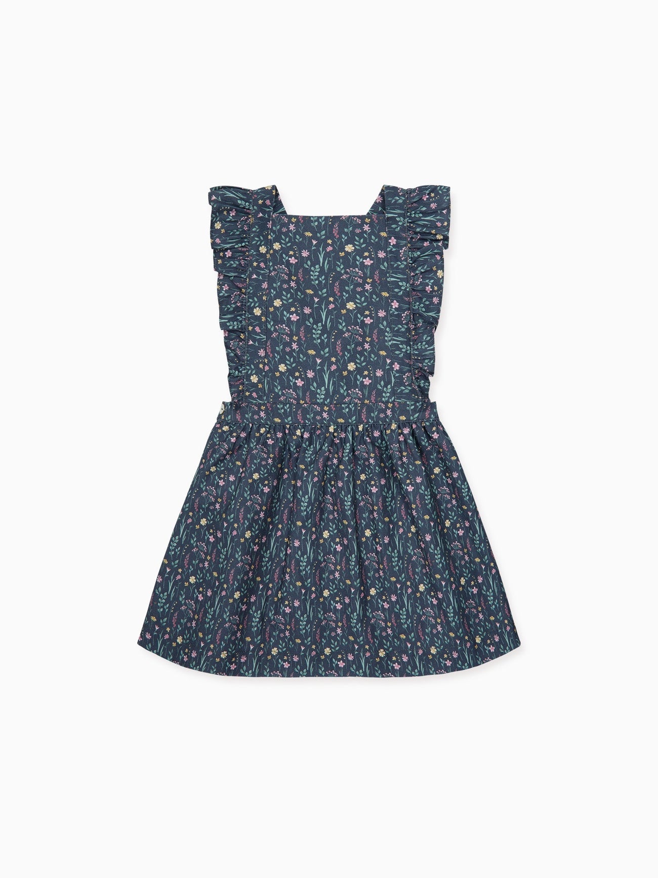 Navy Floral Cora Girl Pinafore Skirt