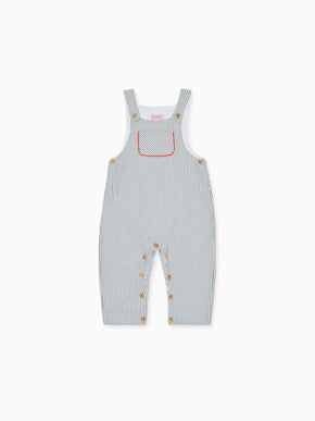 Navy Stripe Coroza Baby Dungarees