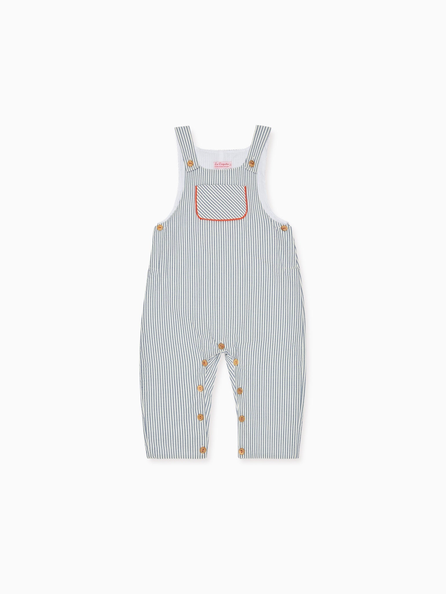Navy Stripe Coroza Baby Dungarees