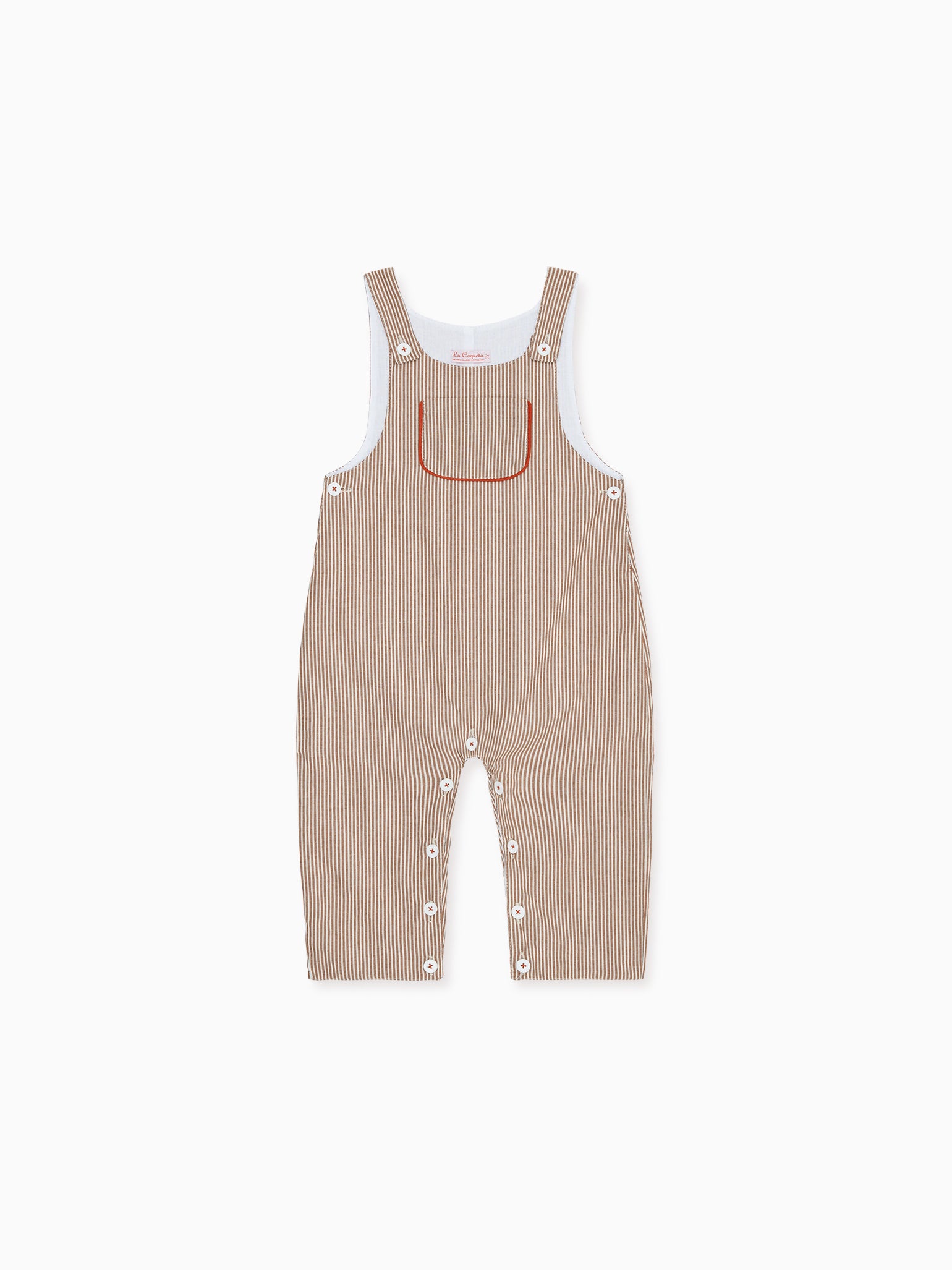 Camel Stripe Coroza Cotton Baby Overalls