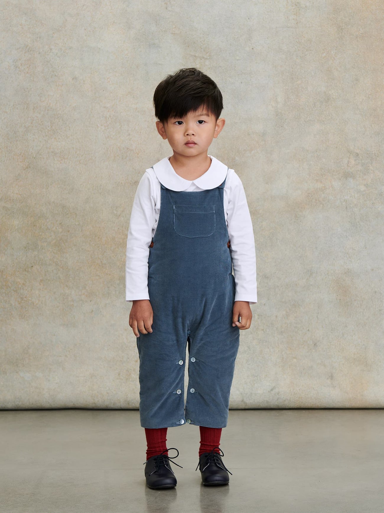 Dusty Blue Coroza Baby Overalls