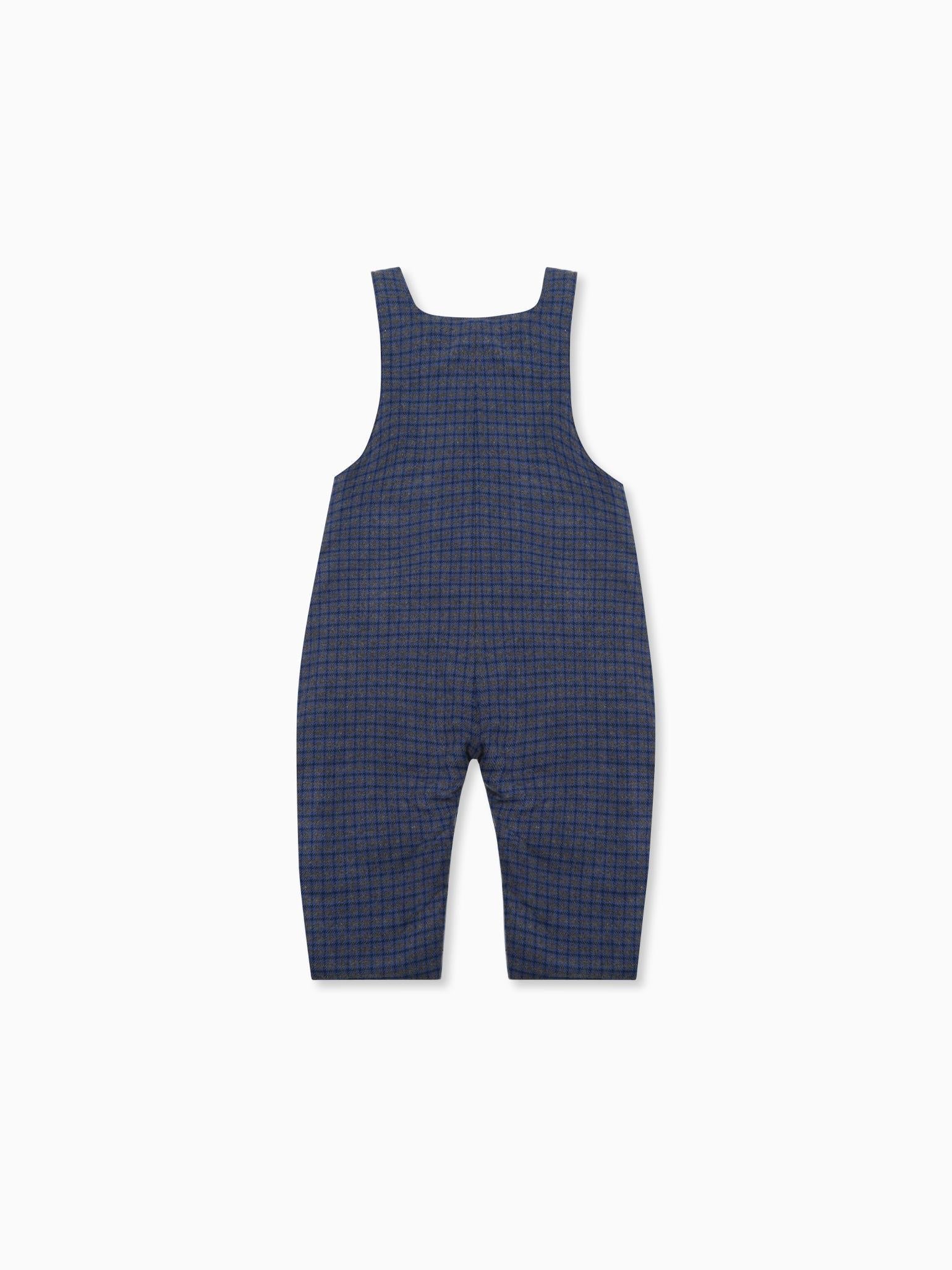 Blue Check Coroza Baby Dungarees