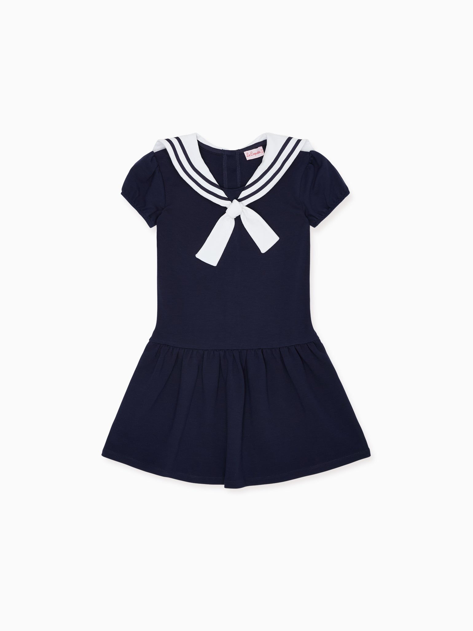 La Coqueta Kids - Navy Crisanta Girl Nautical Drop Waist Dress - 10Y La Coqueta Kids - Navy Crisanta Girl Nautical Drop Waist Dress - 10Y