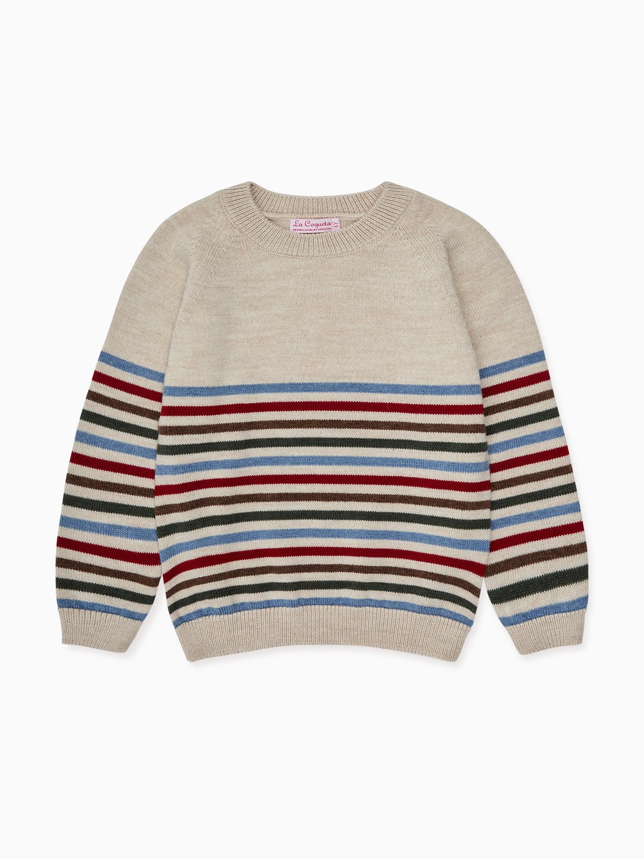 Oatmeal Stripe Curro Merino Boy Jumper