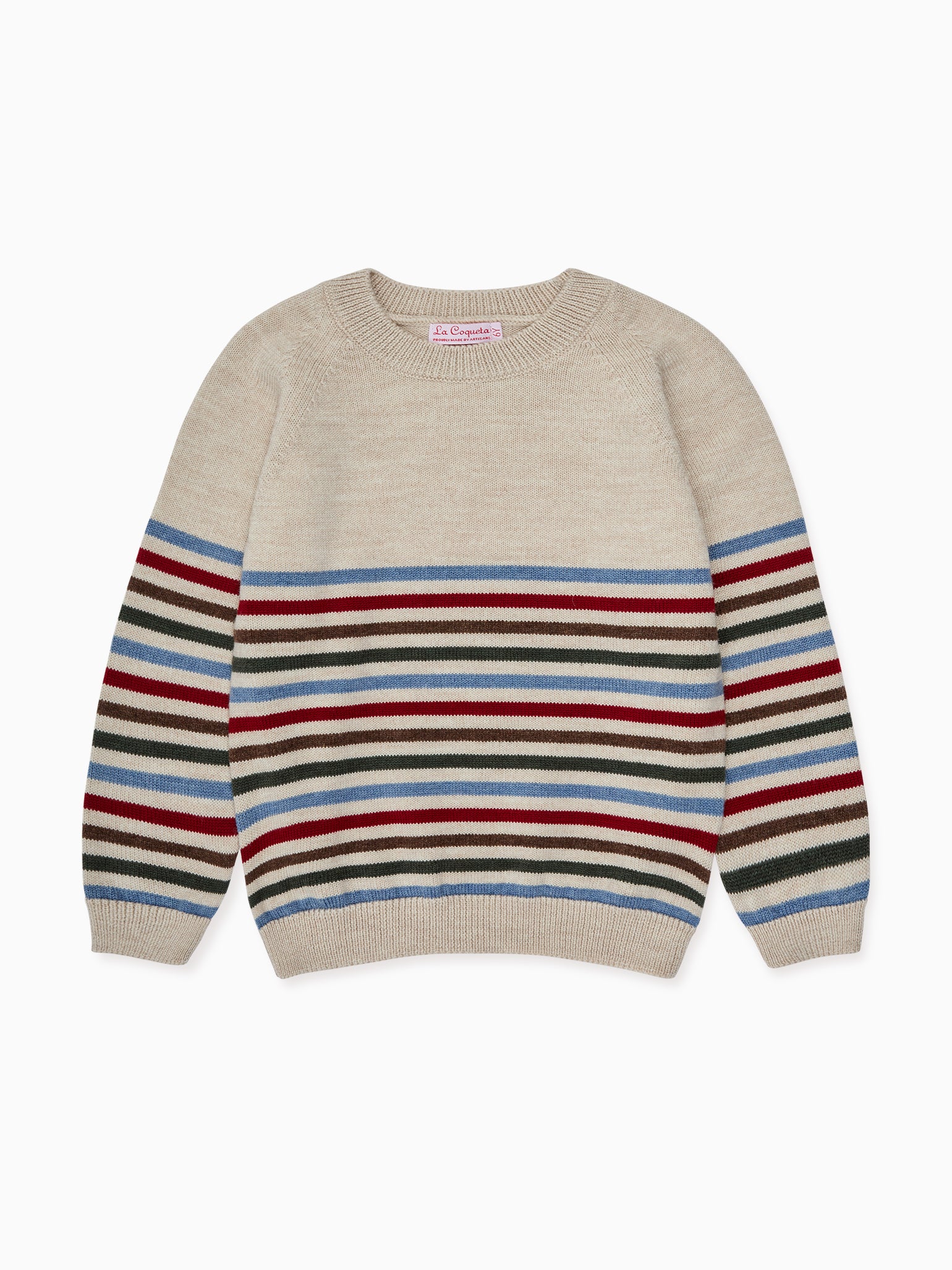 Oatmeal Stripe Curro Merino Boy Jumper
