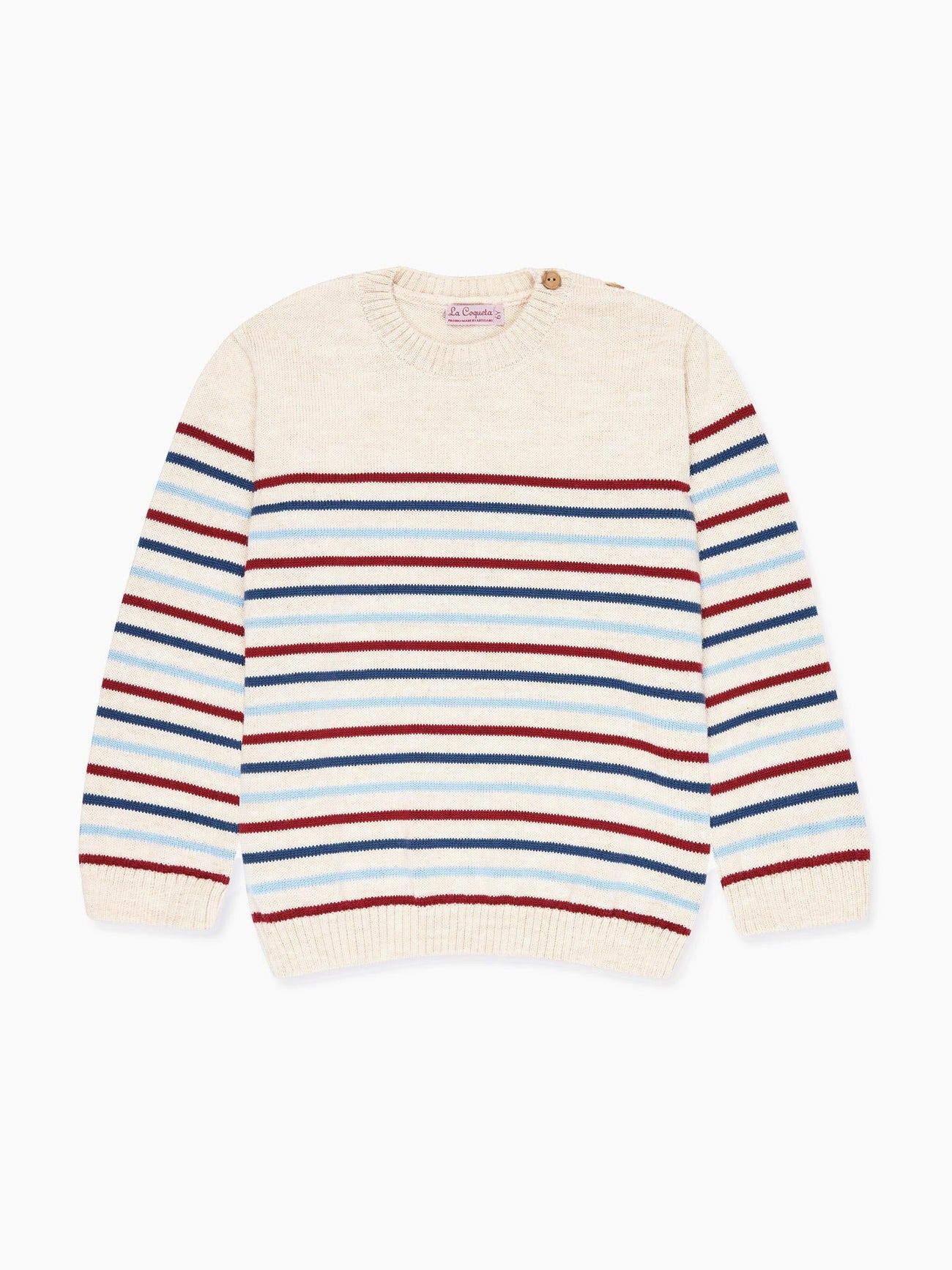 Oatmeal Stripe Curro Merino Boy Jumper