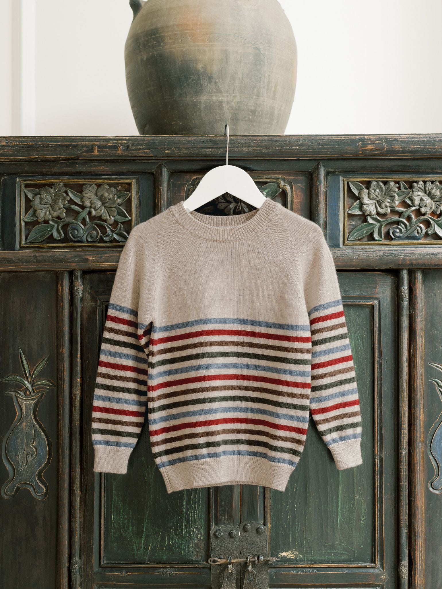 Oatmeal Stripe Curro Merino Boy Jumper