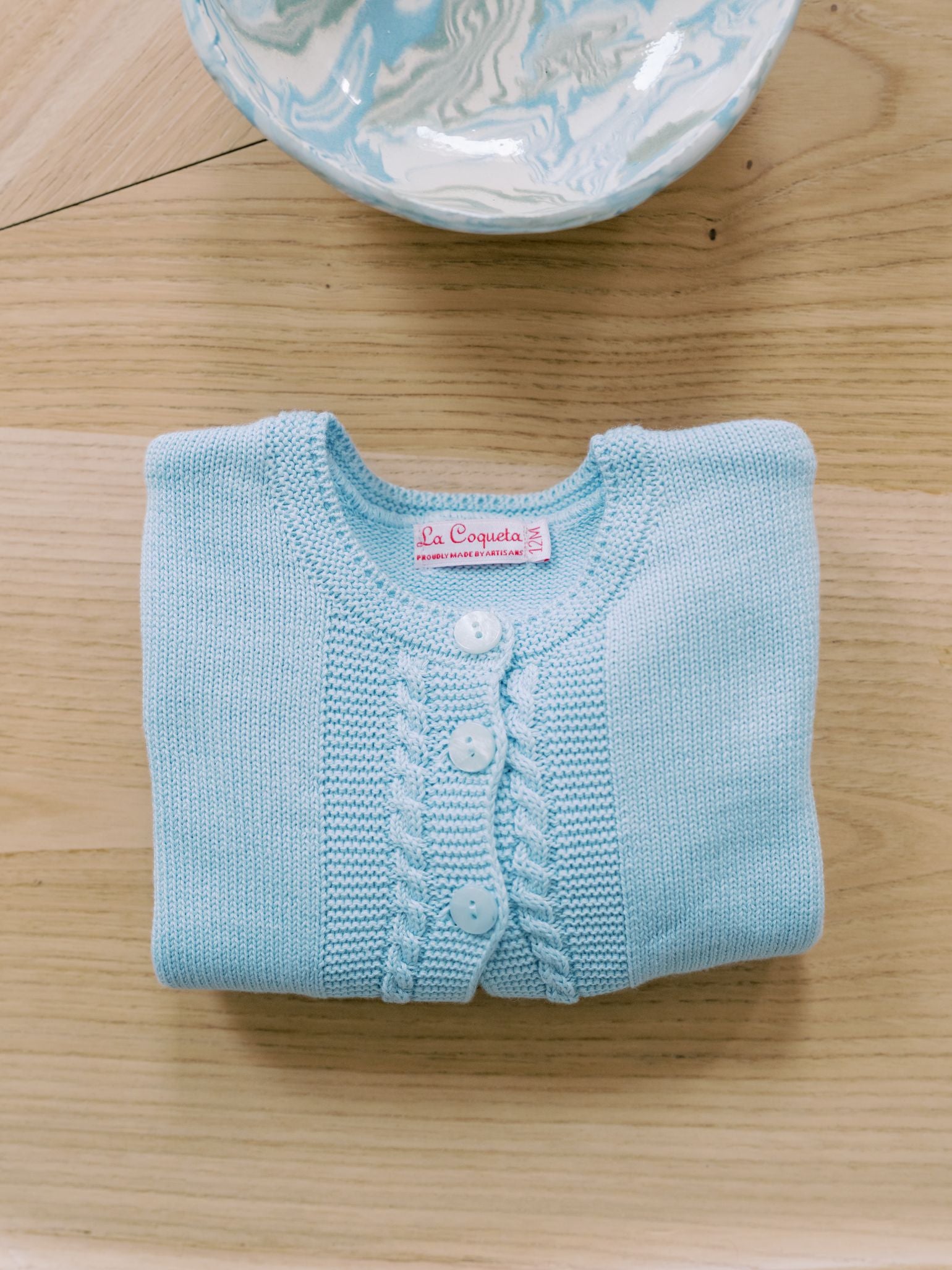 Dusty Blue Dakota Cotton Baby Cardigan